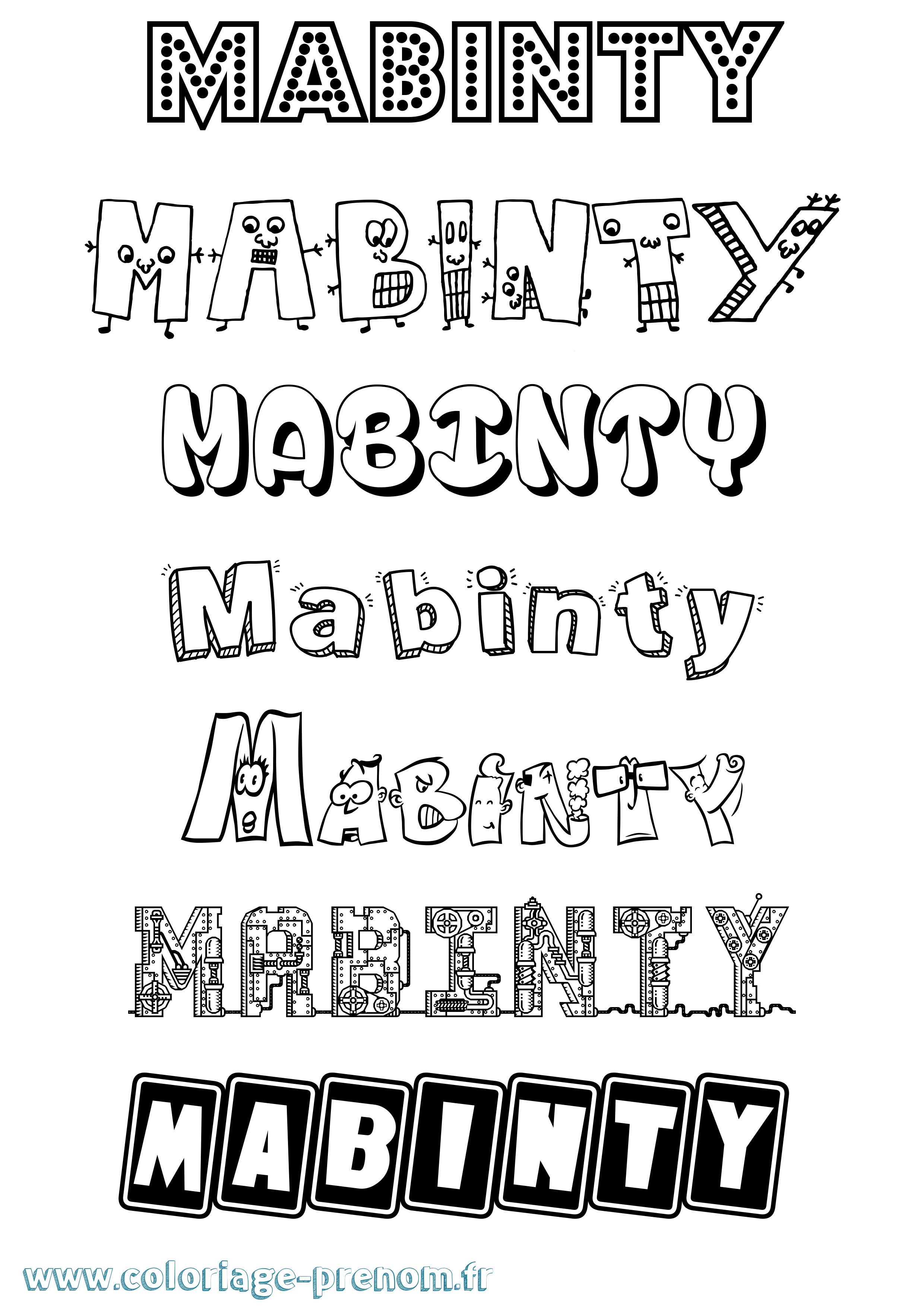 Coloriage Mabinty Fun Coloriage prénom Mabinty Fun