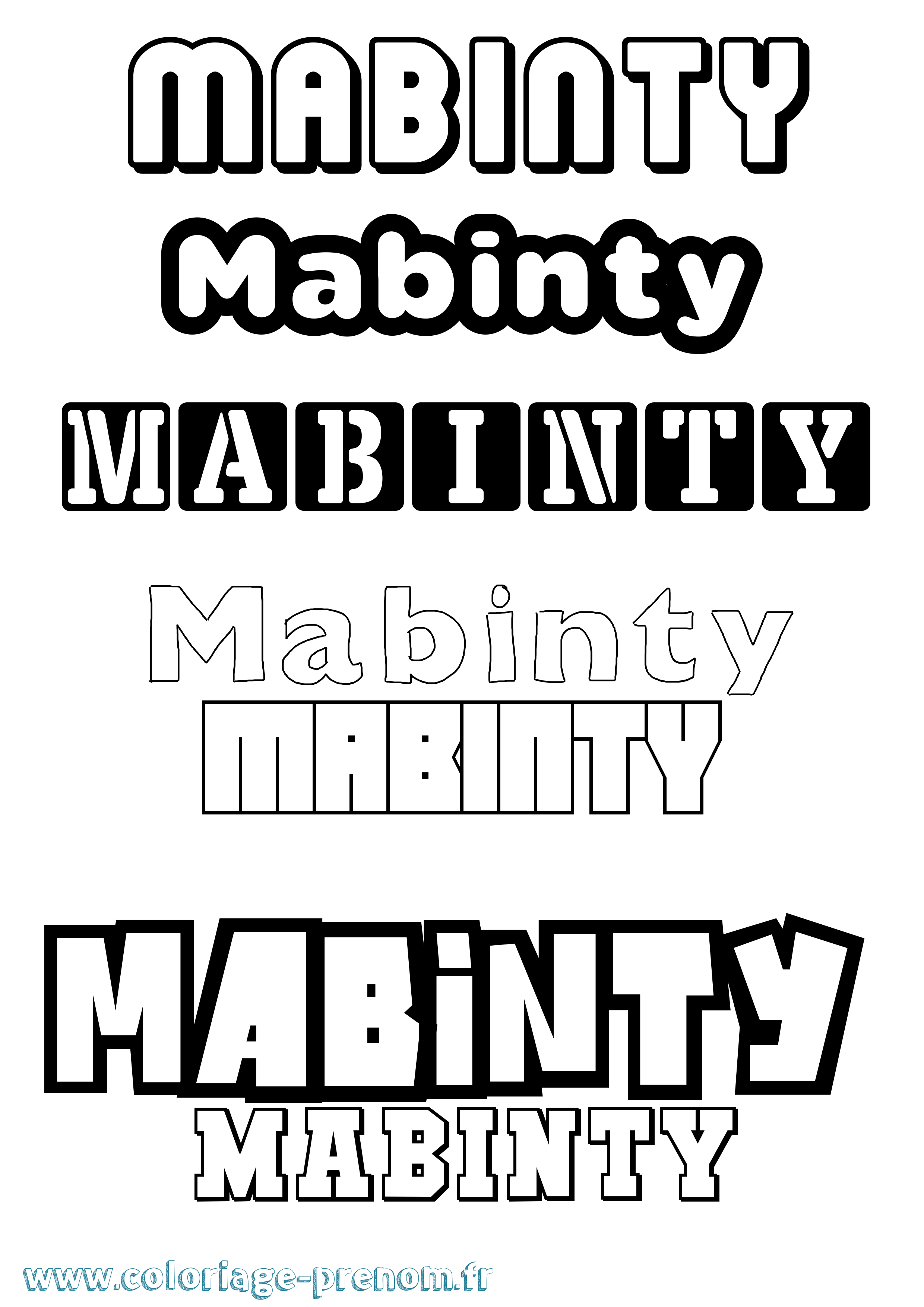 Coloriage Mabinty Simple Coloriage prénom Mabinty Simple