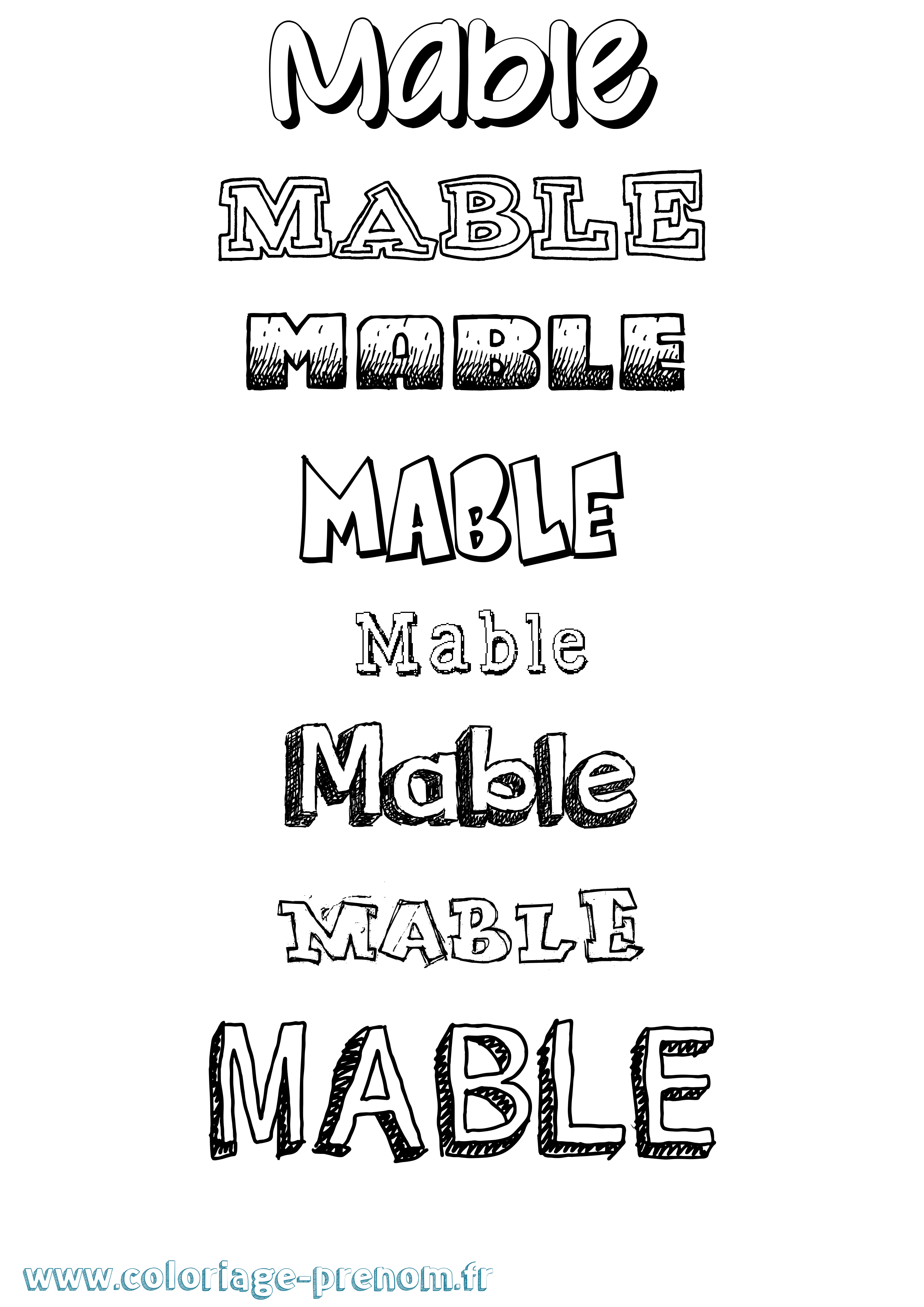 Coloriage Mable Dessiné Coloriage prénom Mable Dessiné
