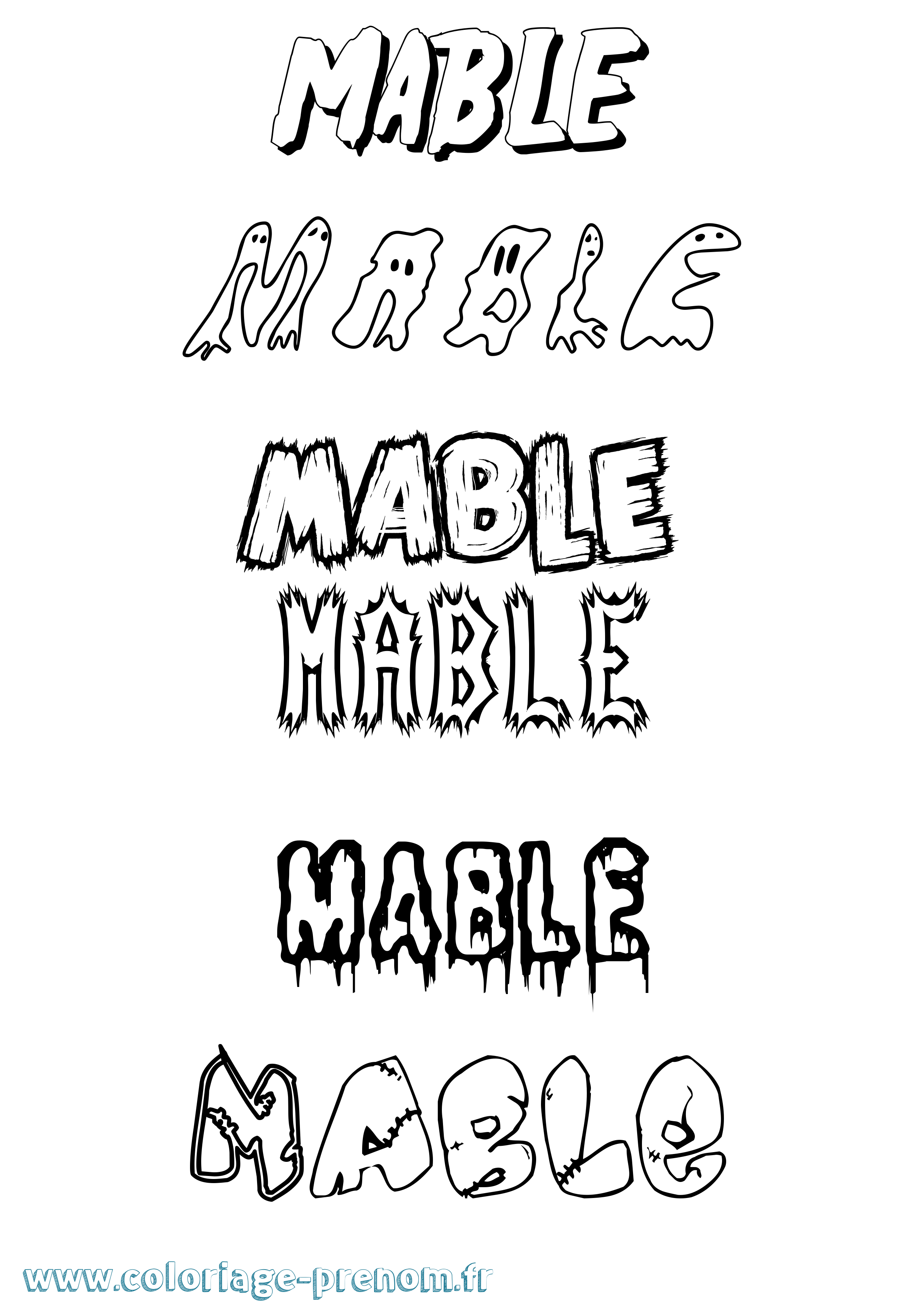 Coloriage Mable Frisson Coloriage prénom Mable Frisson