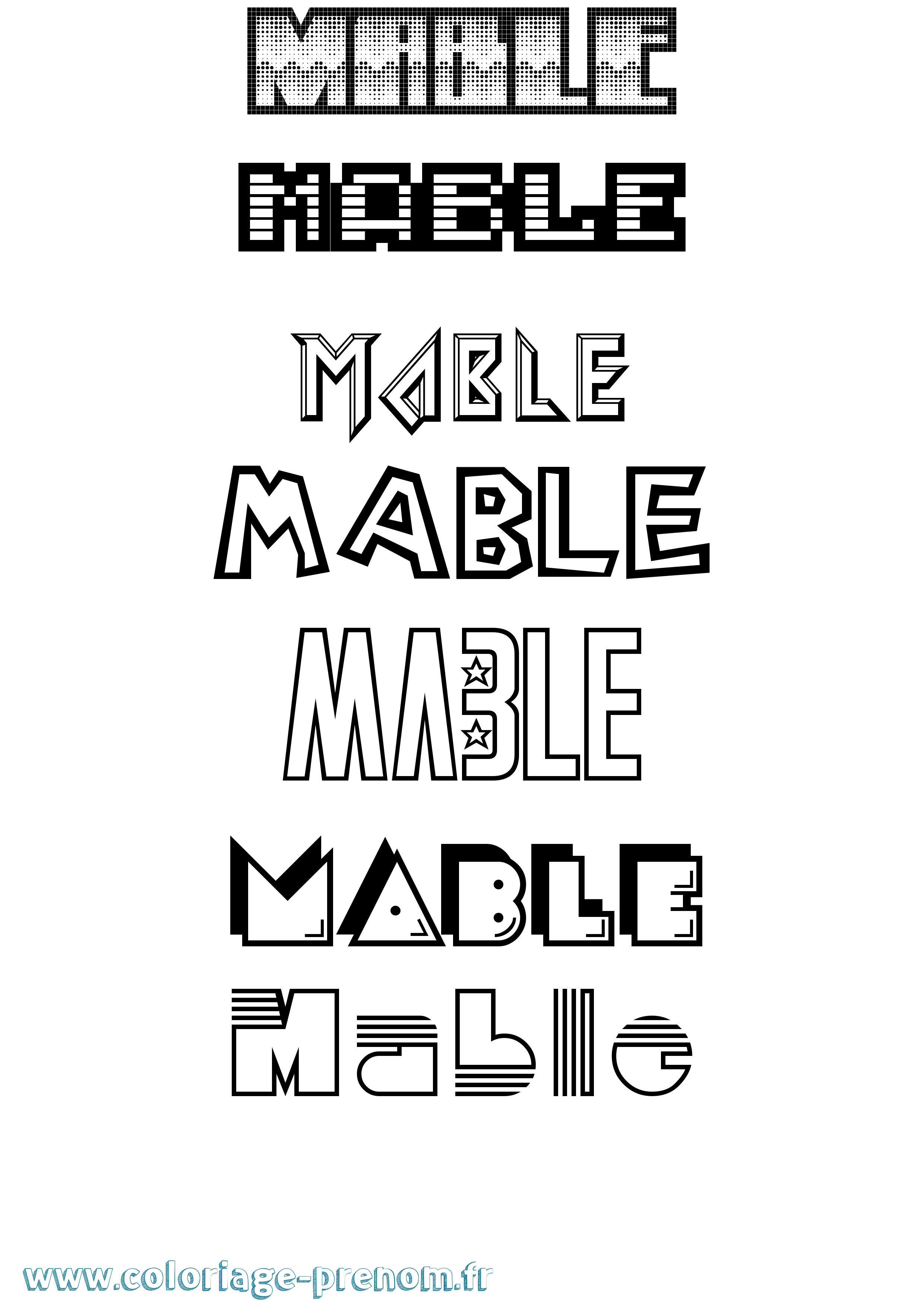 Coloriage Mable Jeux Vidéos Coloriage prénom Mable Jeux Vidéos