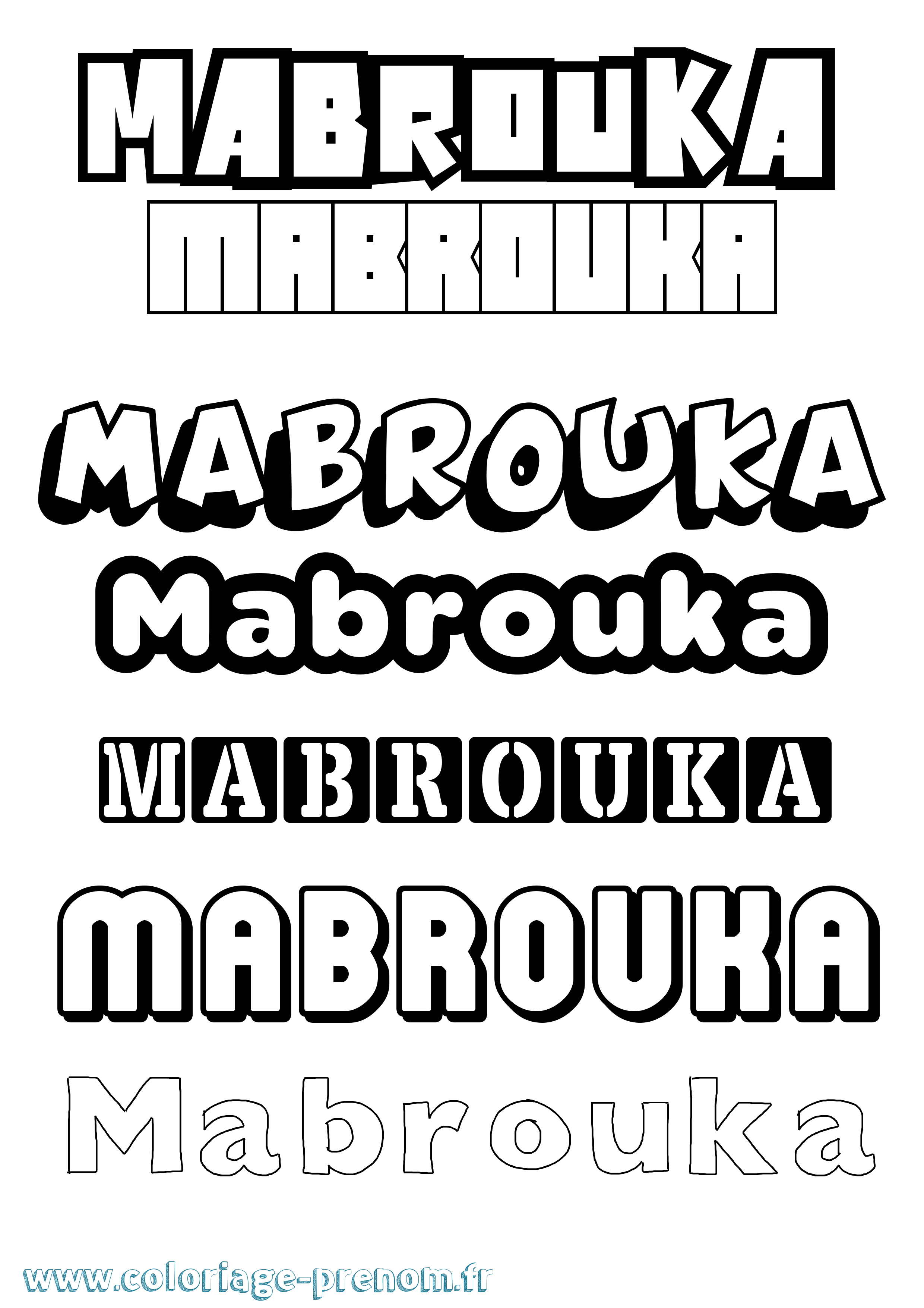 Coloriage Mabrouka Simple Coloriage prénom Mabrouka Simple