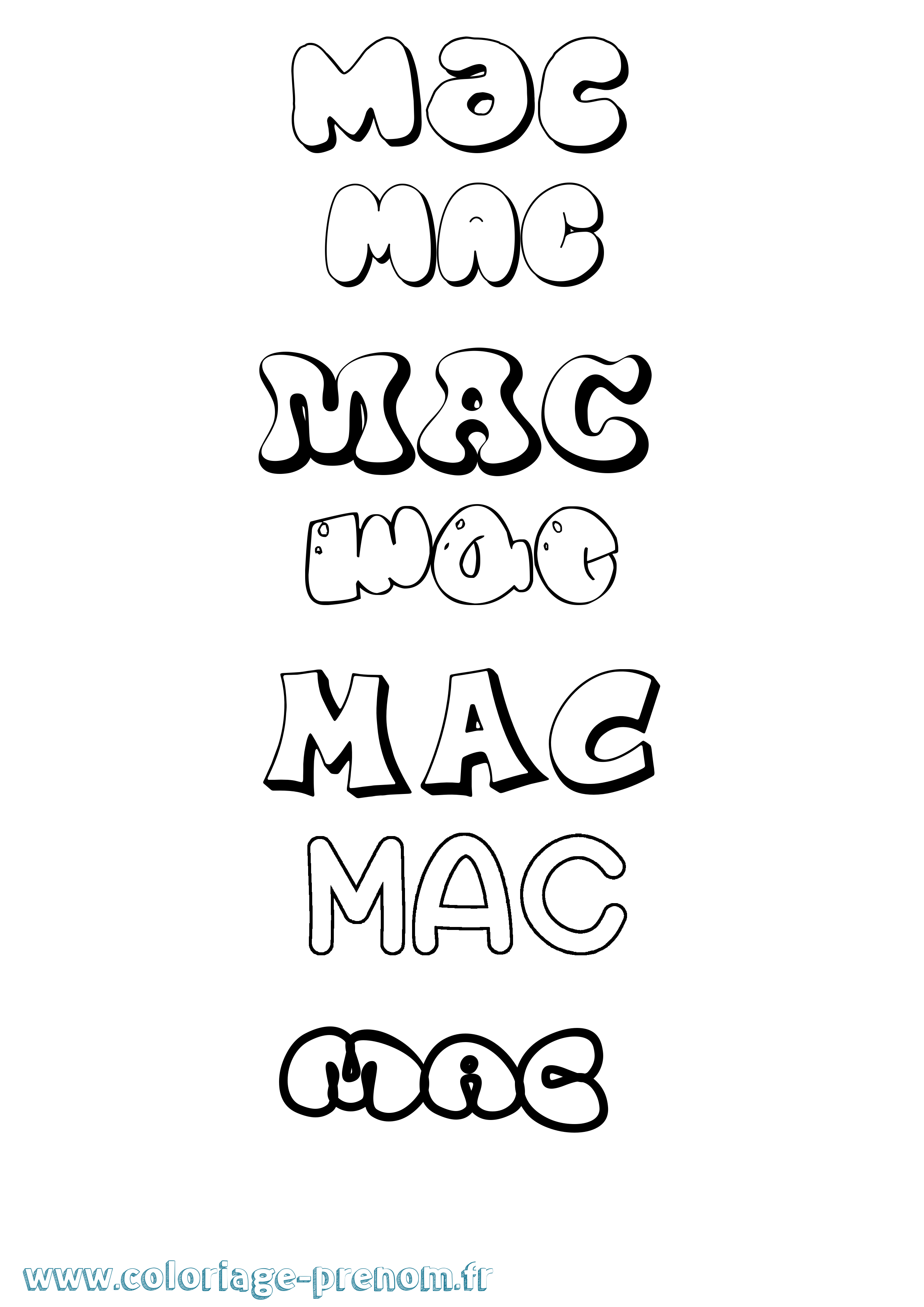 Coloriage prénom Mac Bubble