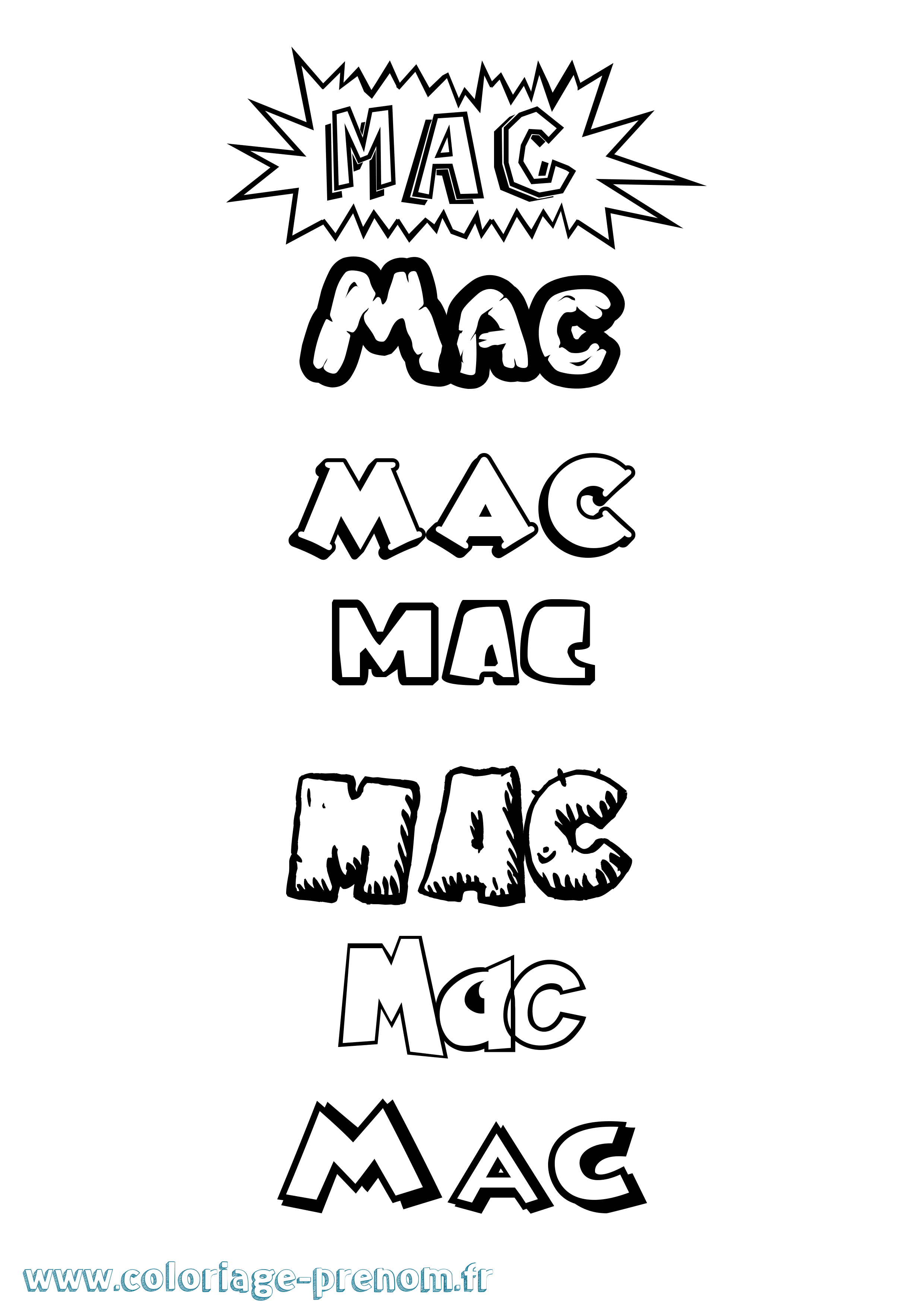 Coloriage prénom Mac Dessin Animé