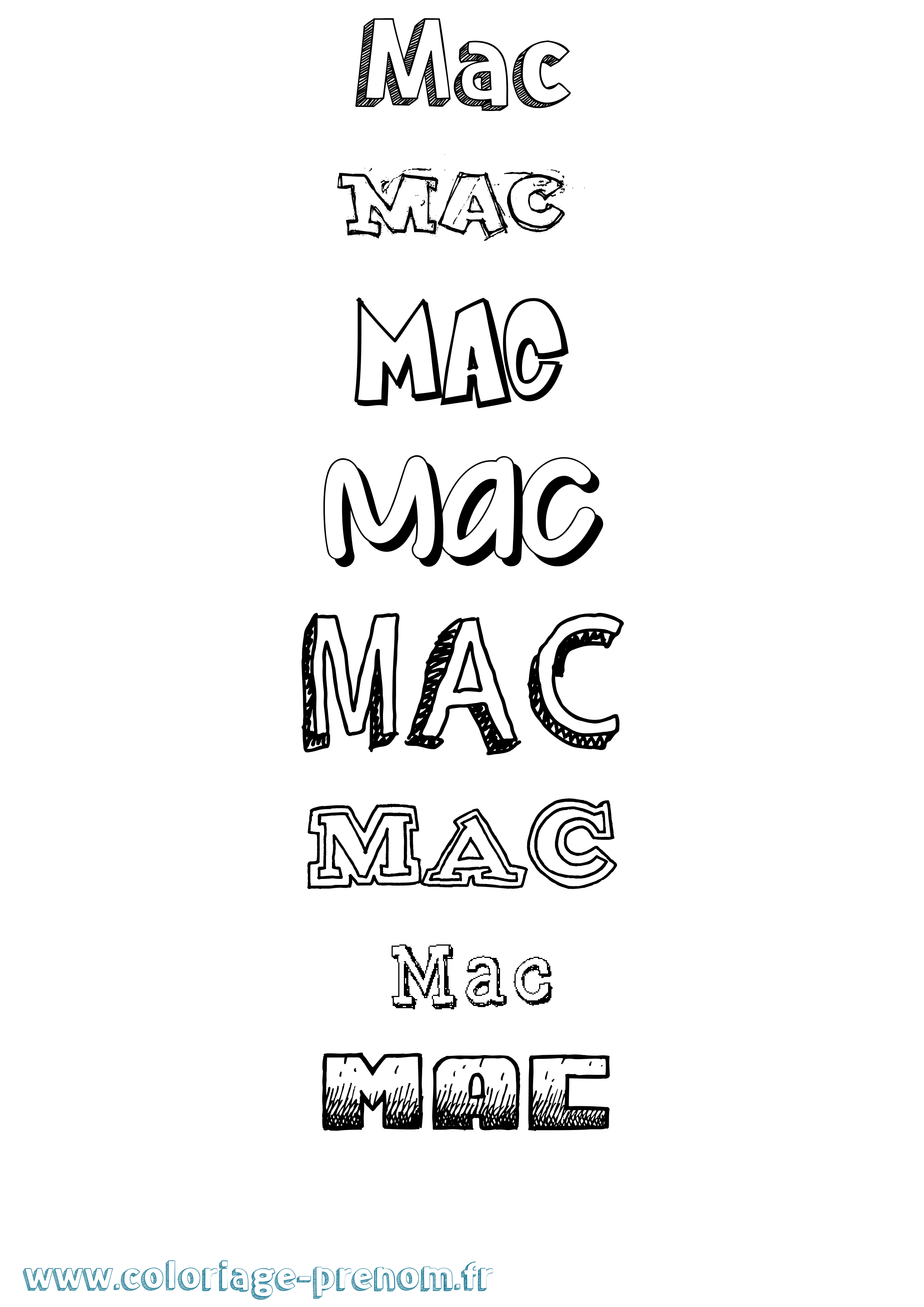 Coloriage prénom Mac Dessiné