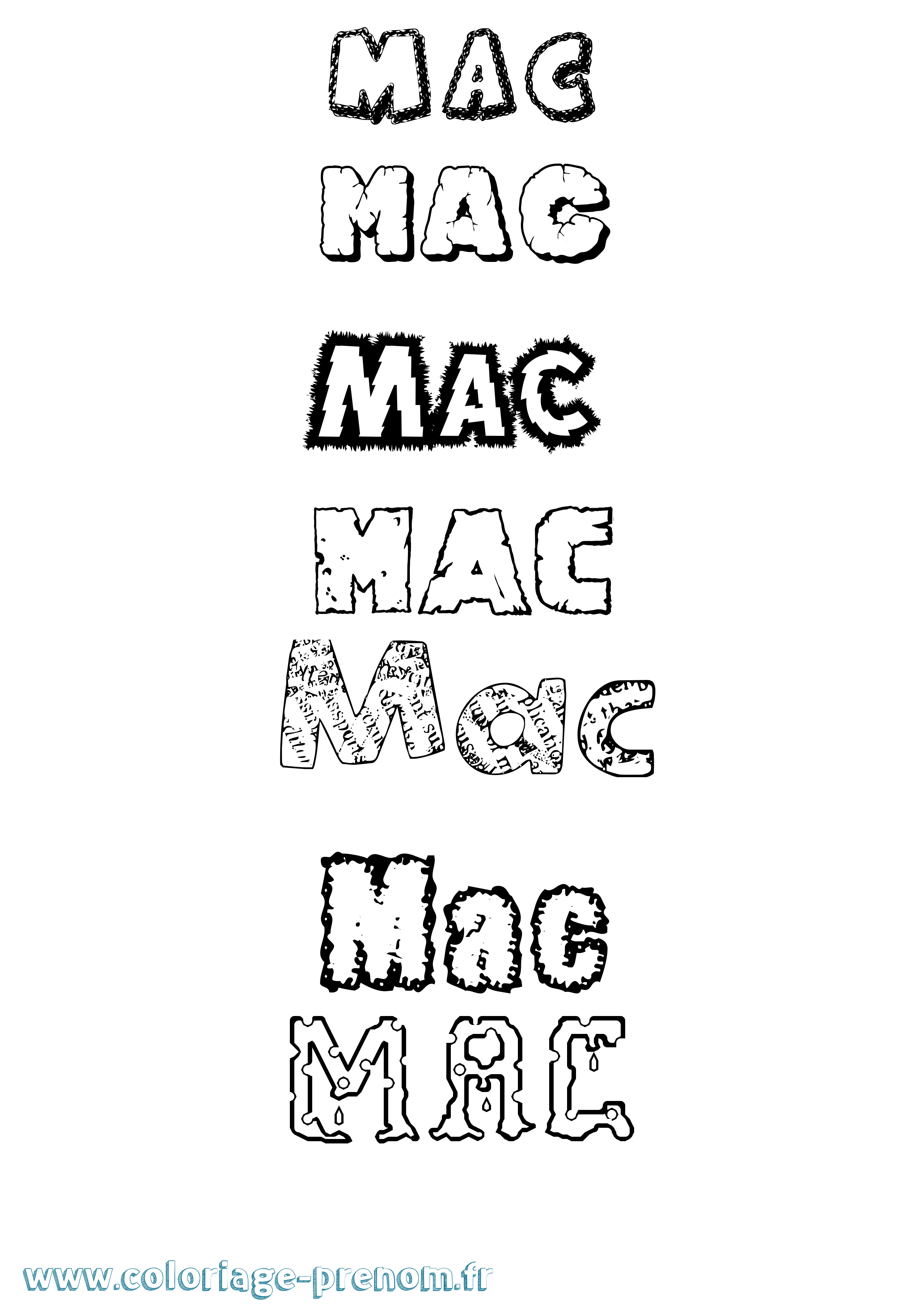 Coloriage prénom Mac Destructuré