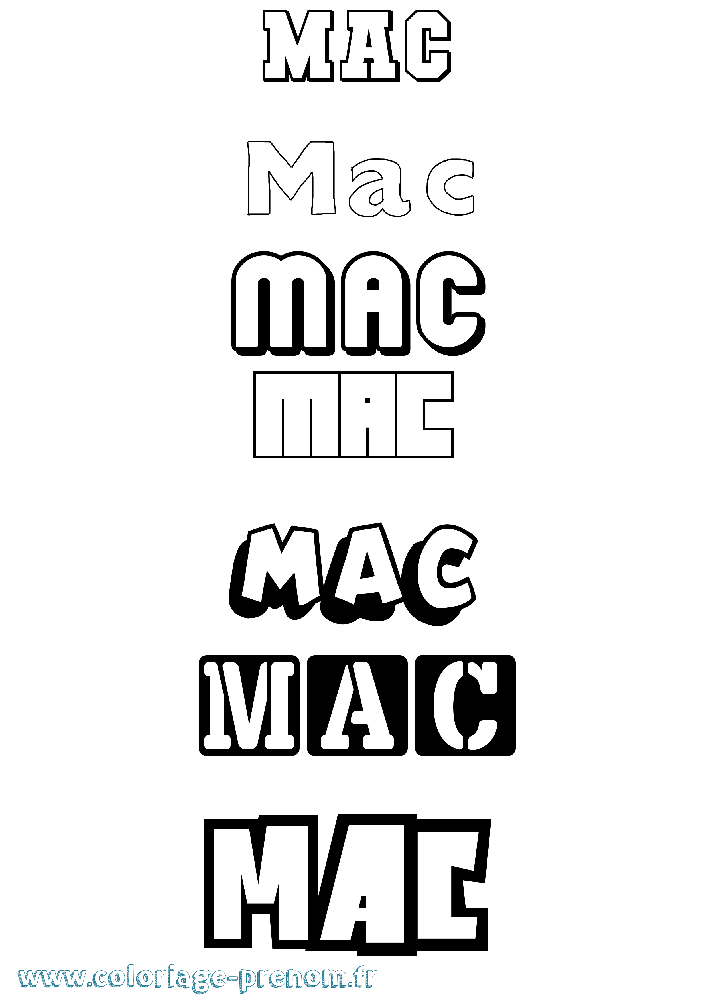 Coloriage prénom Mac Simple