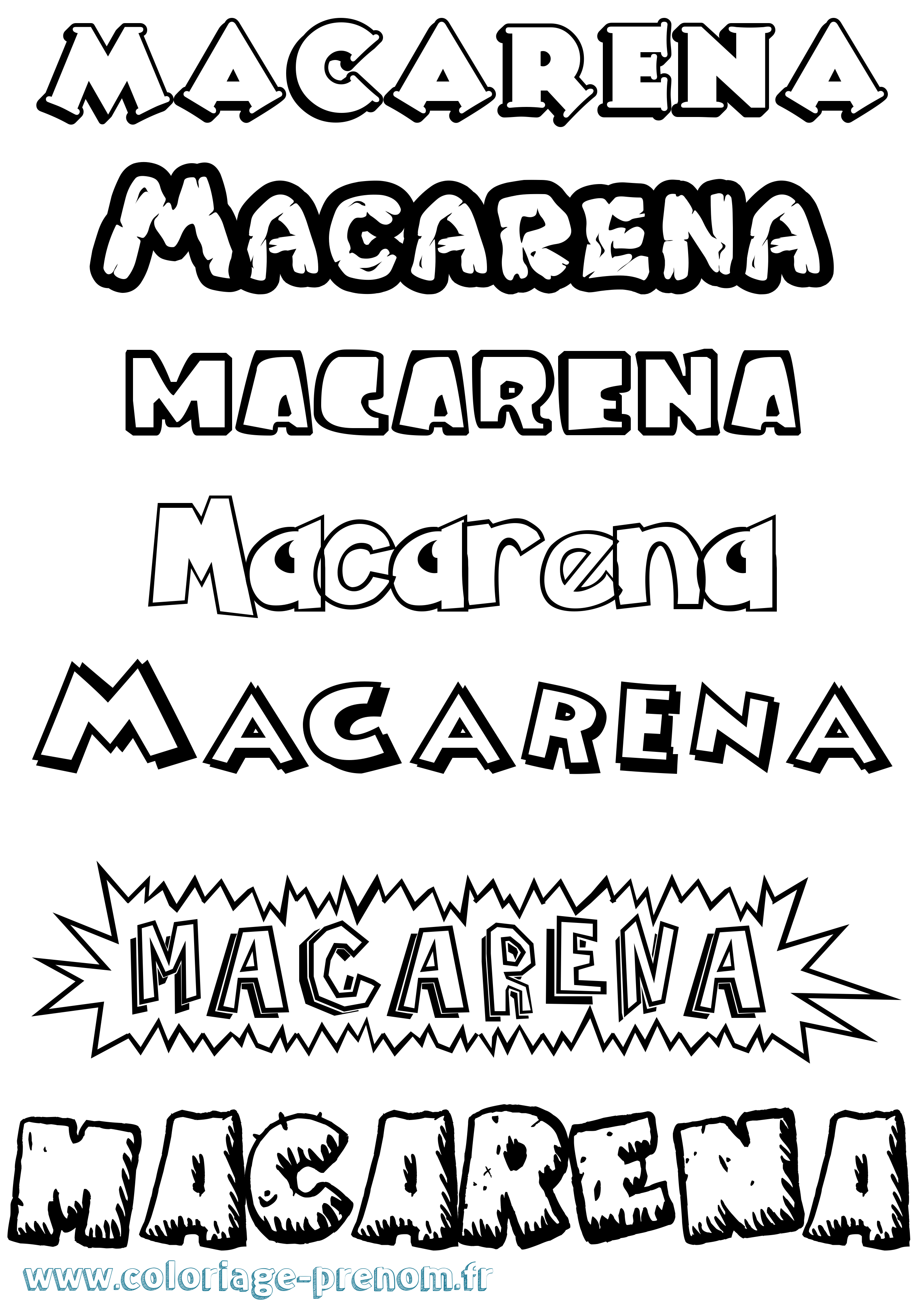Coloriage prénom Macarena Dessin Animé