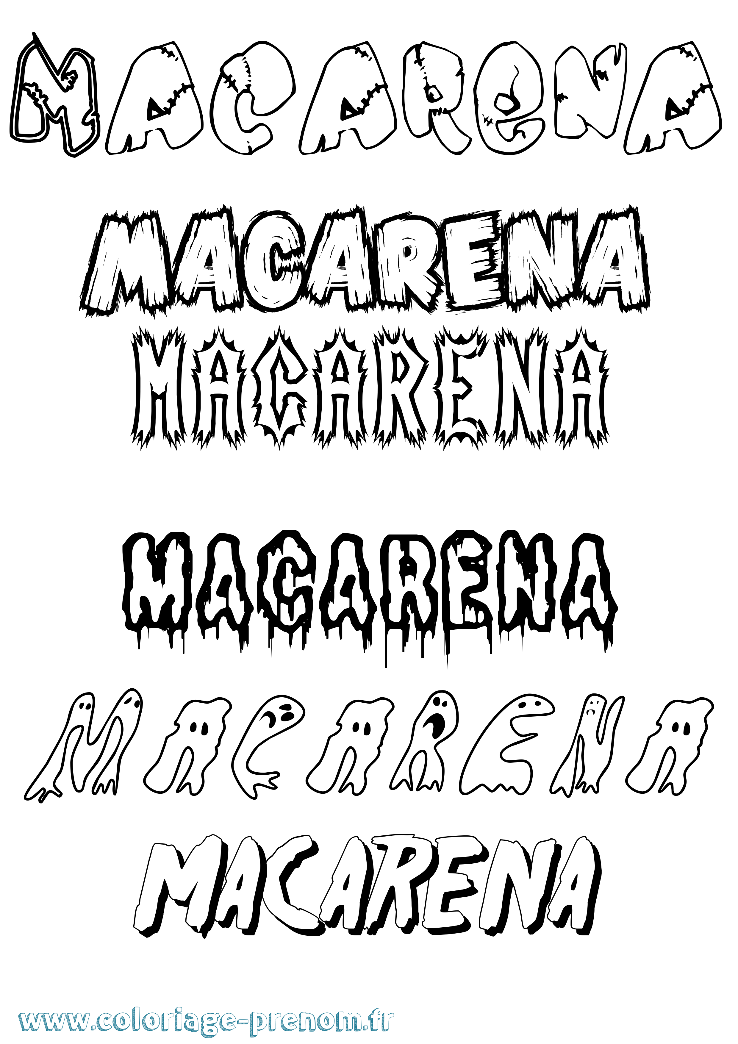 Coloriage prénom Macarena Frisson