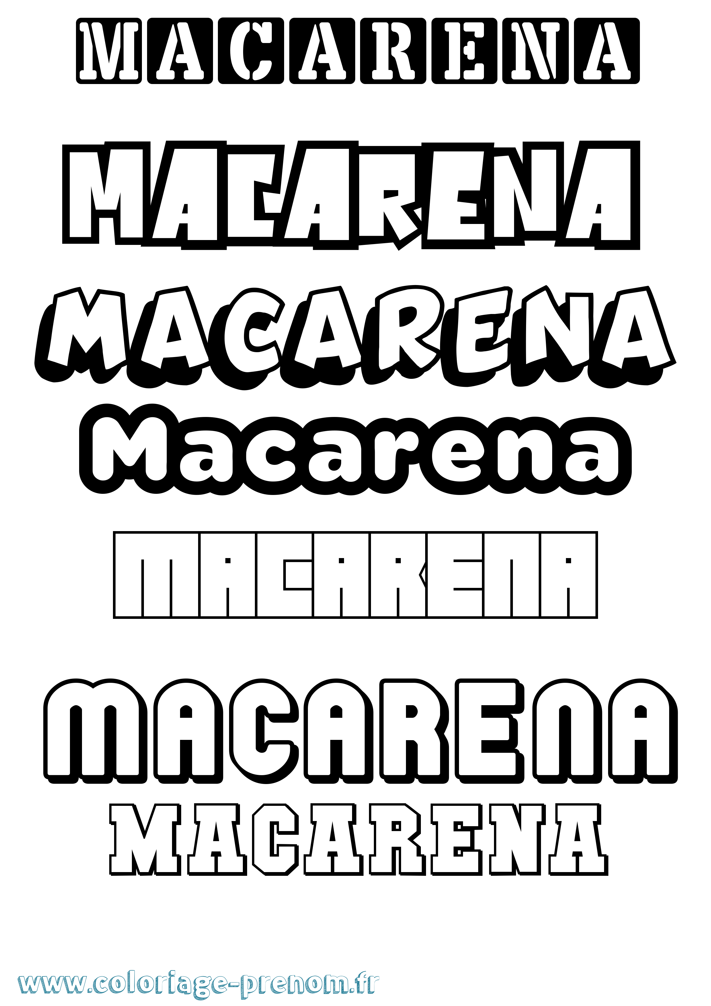 Coloriage prénom Macarena Simple