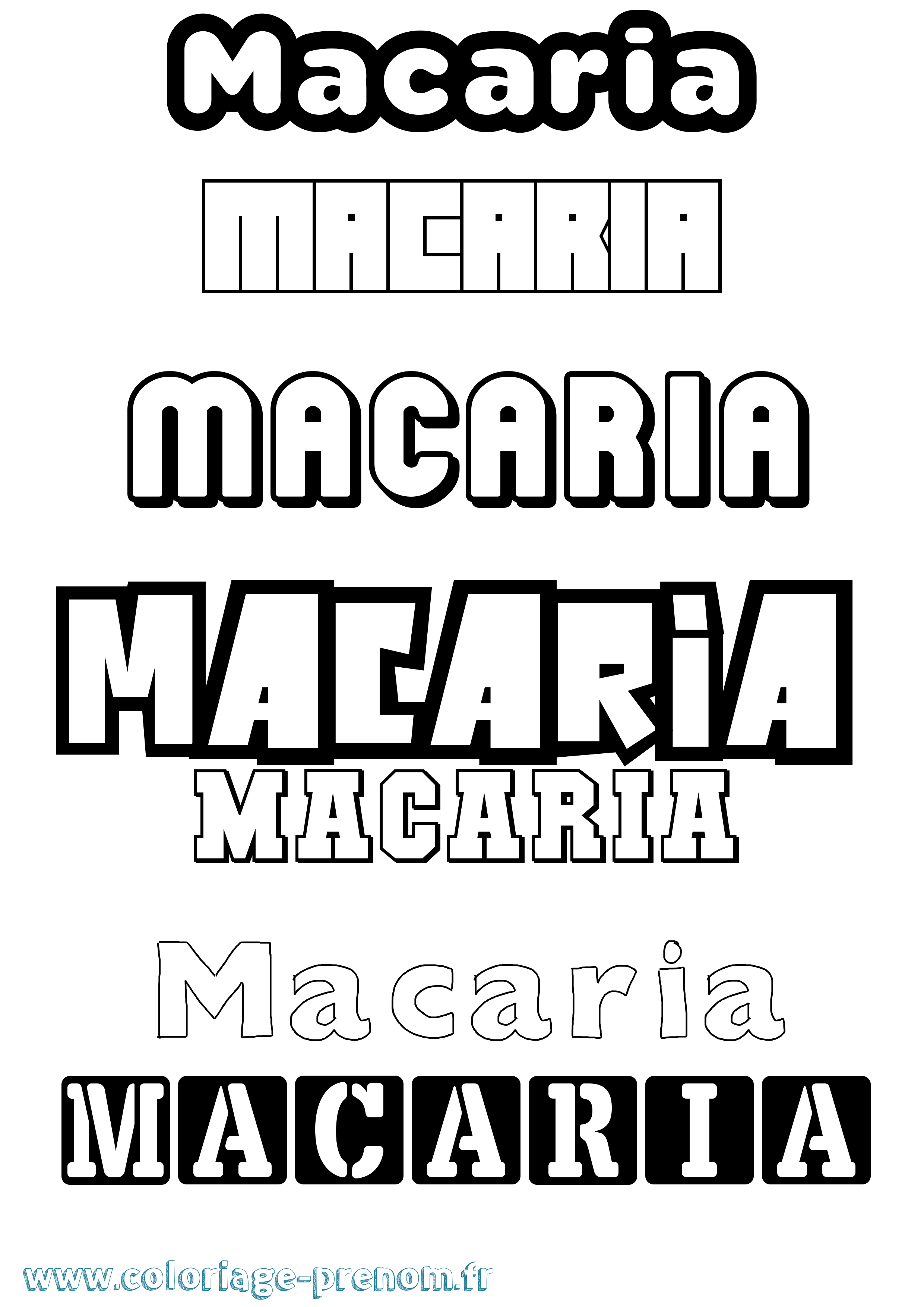 Coloriage prénom Macaria Simple