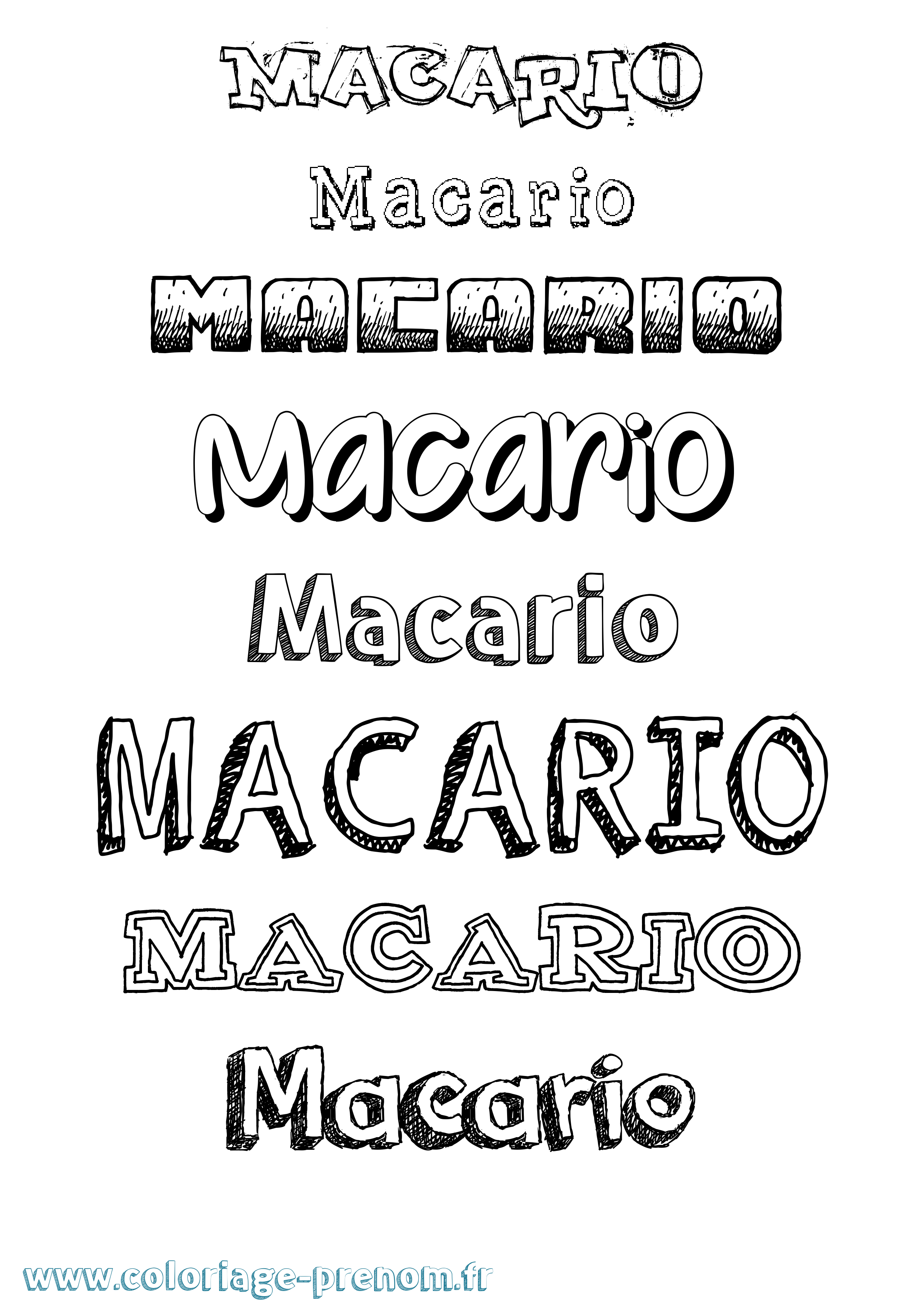 Coloriage prénom Macario Dessiné