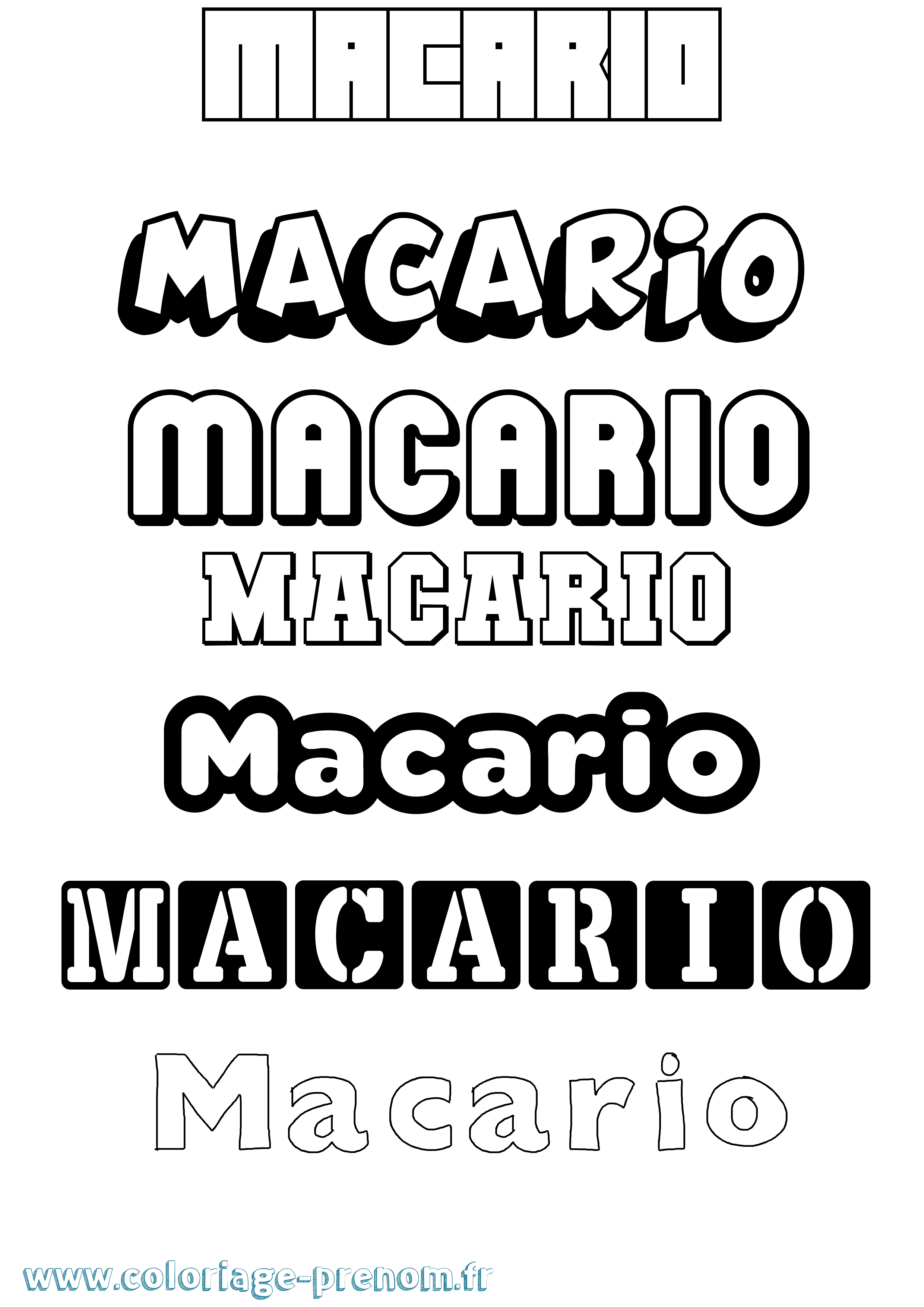 Coloriage prénom Macario Simple