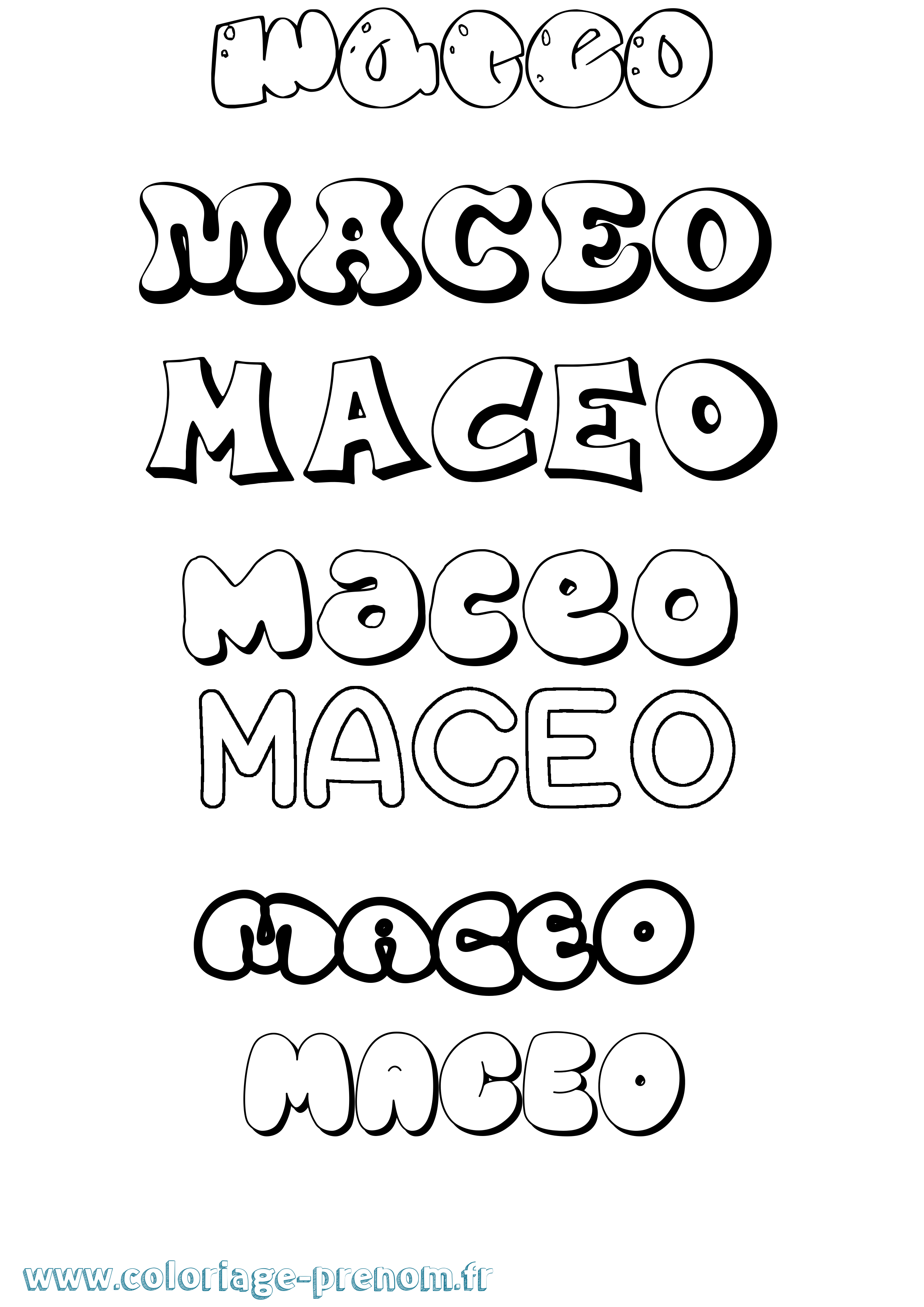 Coloriage Maceo Bubble Coloriage prénom Maceo Bubble