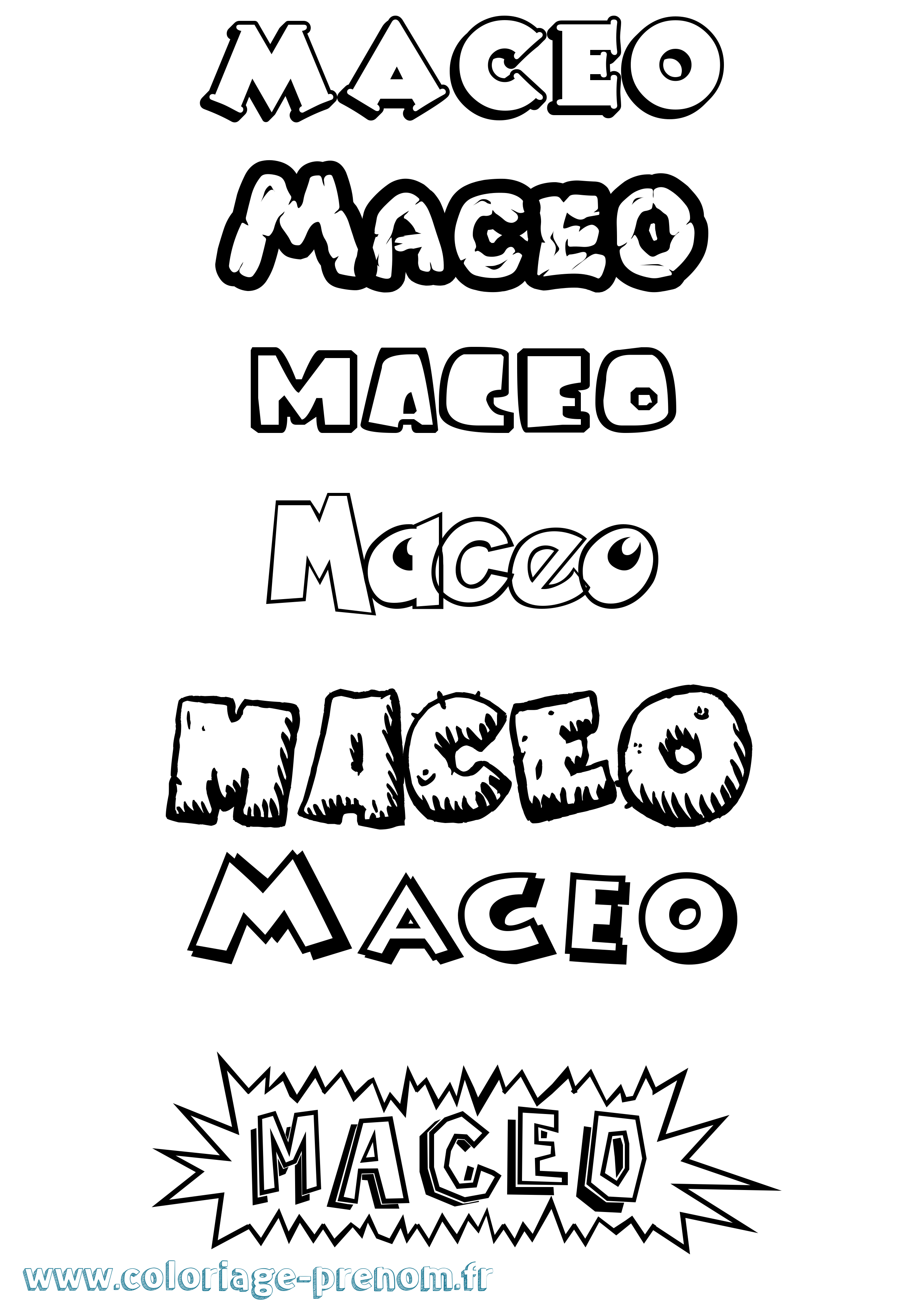 Coloriage Maceo Dessin Animé Coloriage prénom Maceo Dessin Animé