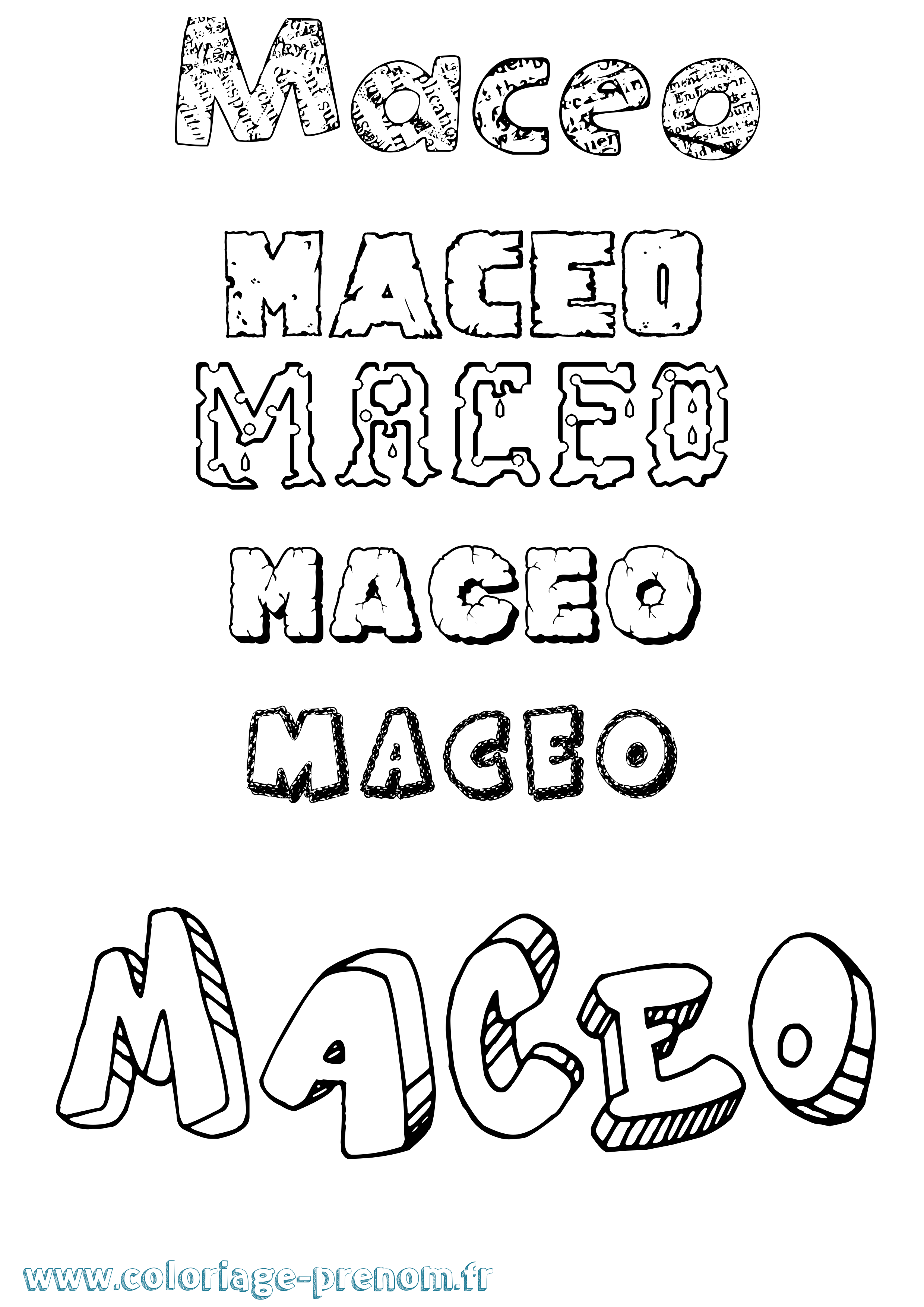 Coloriage prénom Maceo