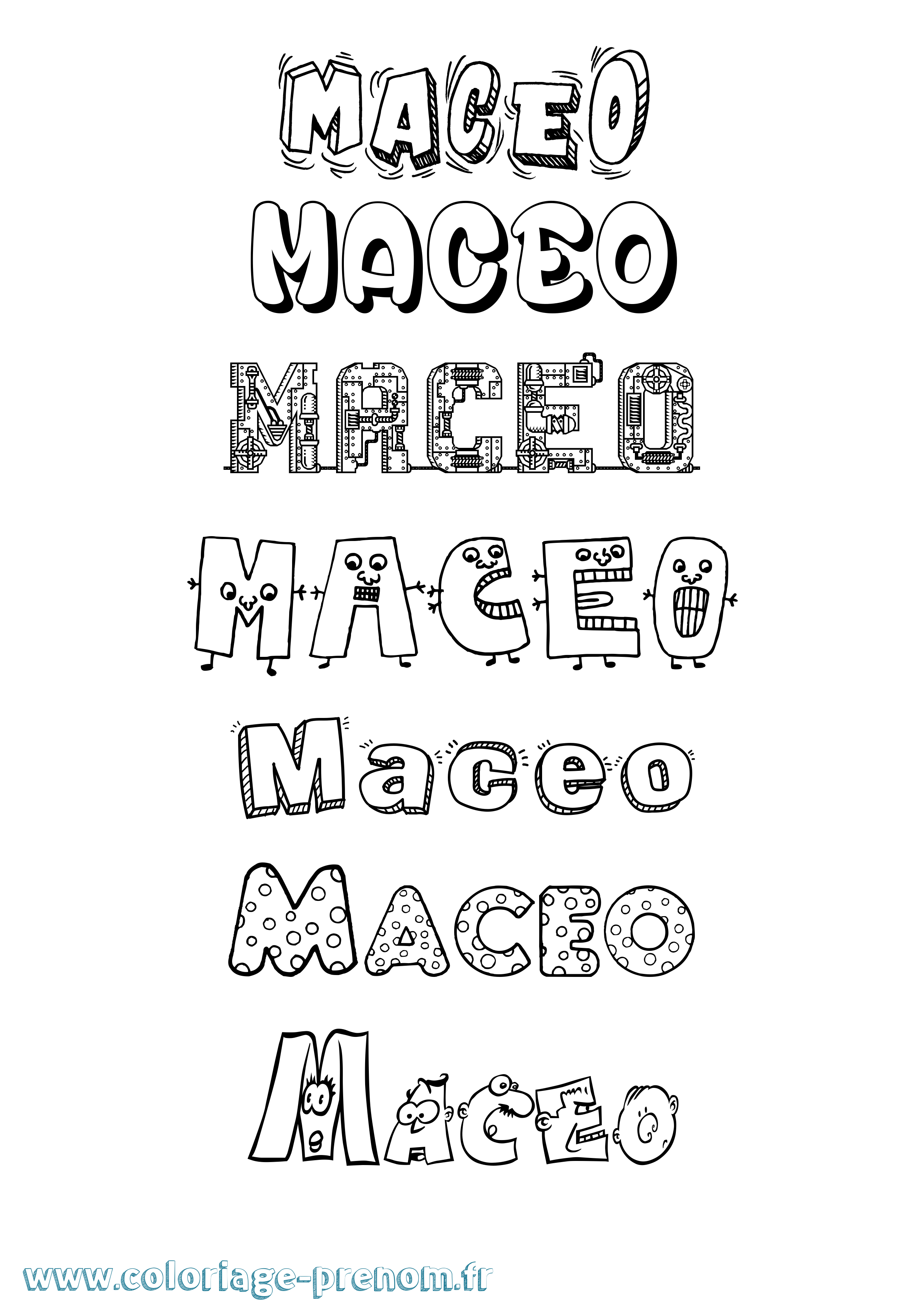Coloriage Maceo Fun Coloriage prénom Maceo Fun