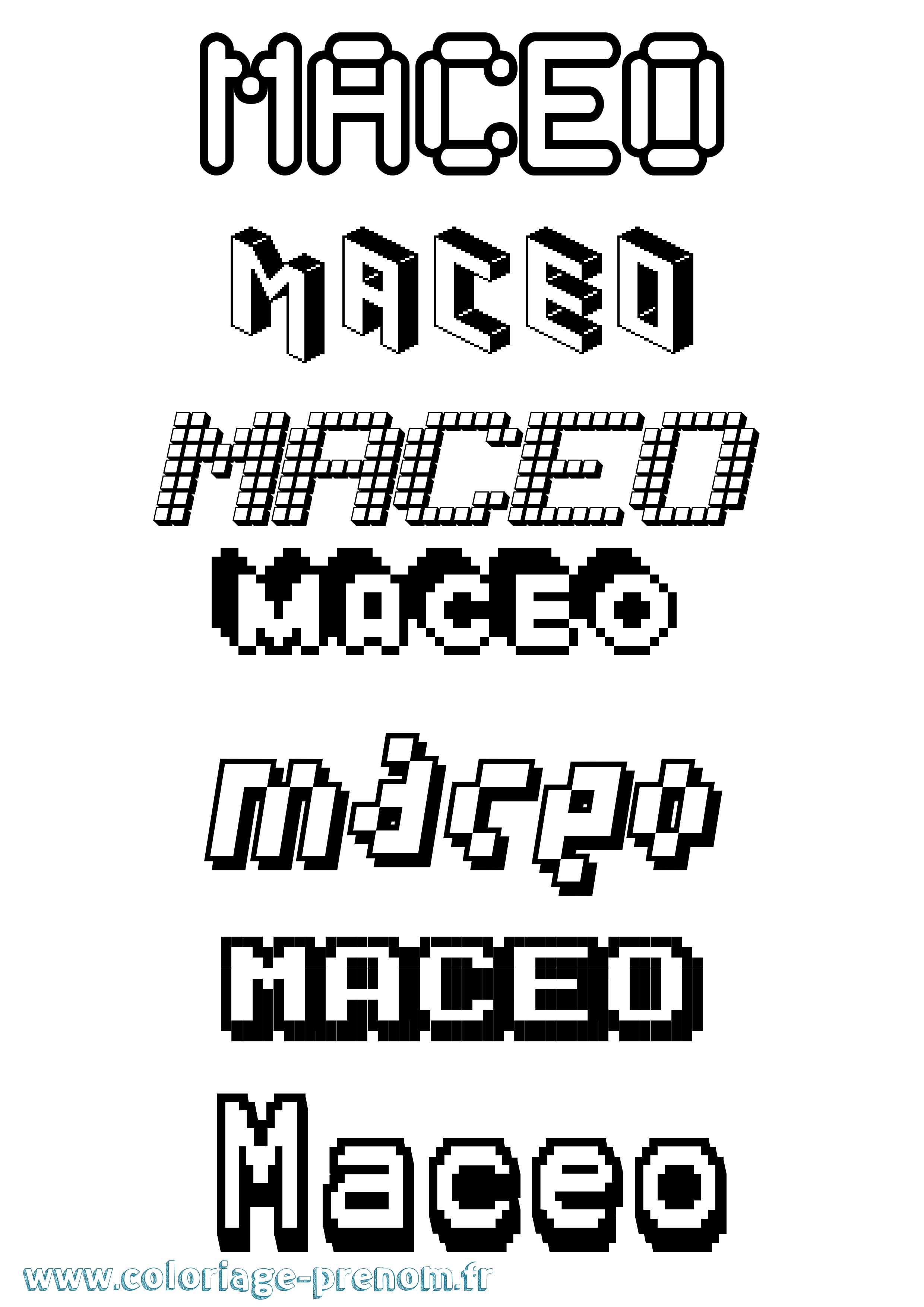 Coloriage Maceo Pixel Coloriage prénom Maceo Pixel