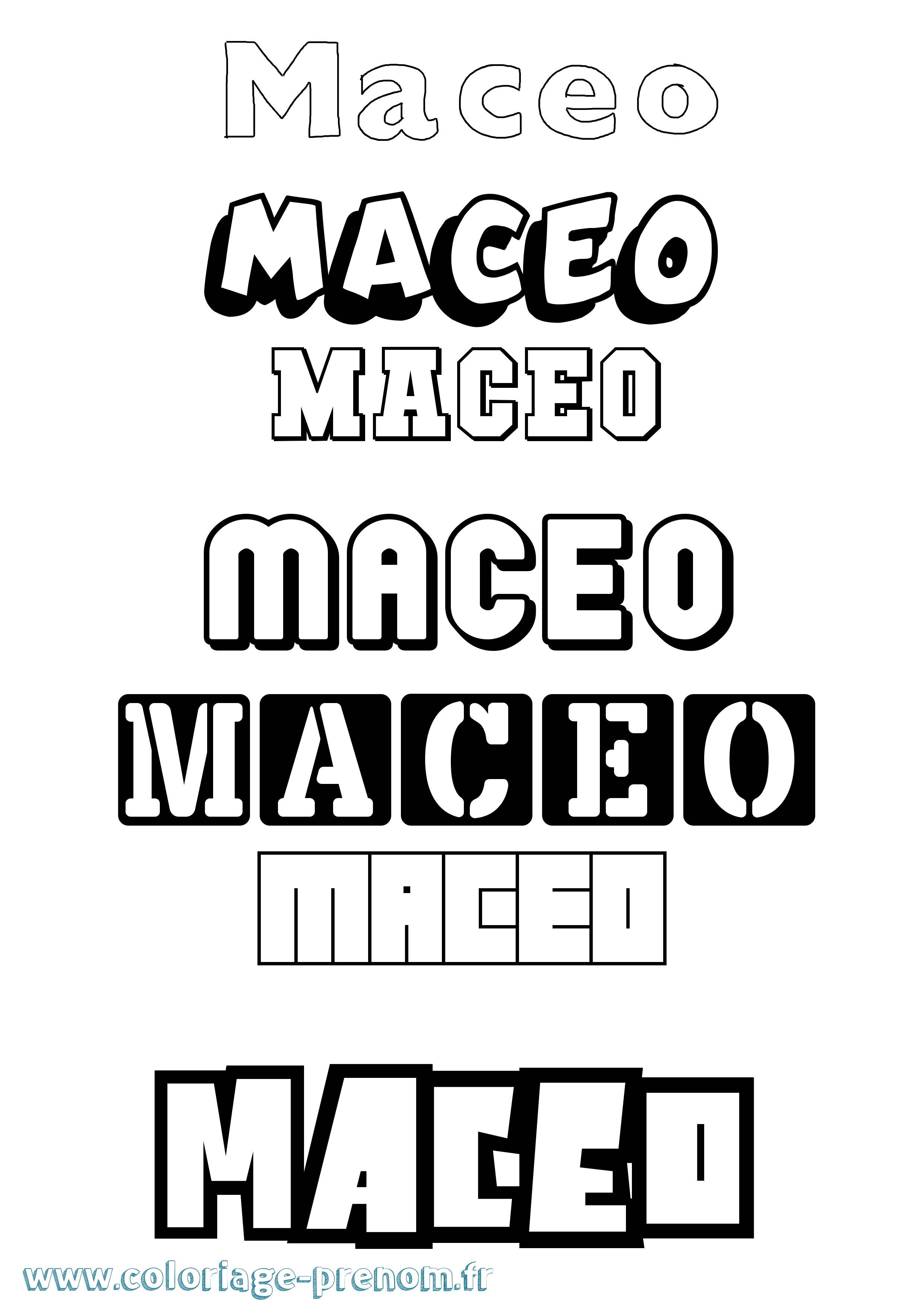 Coloriage Maceo Simple Coloriage prénom Maceo Simple
