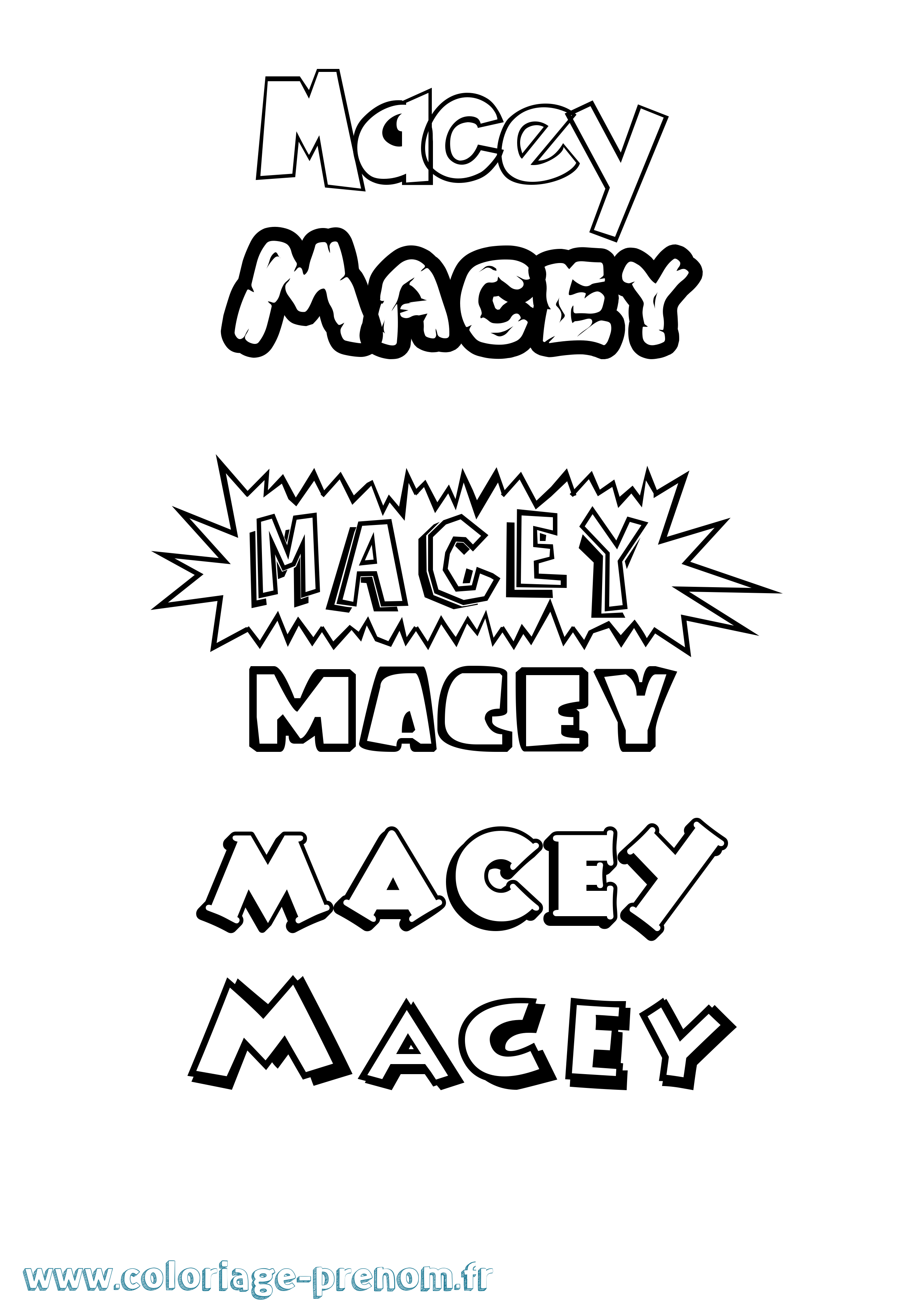 Coloriage prénom Macey Dessin Animé