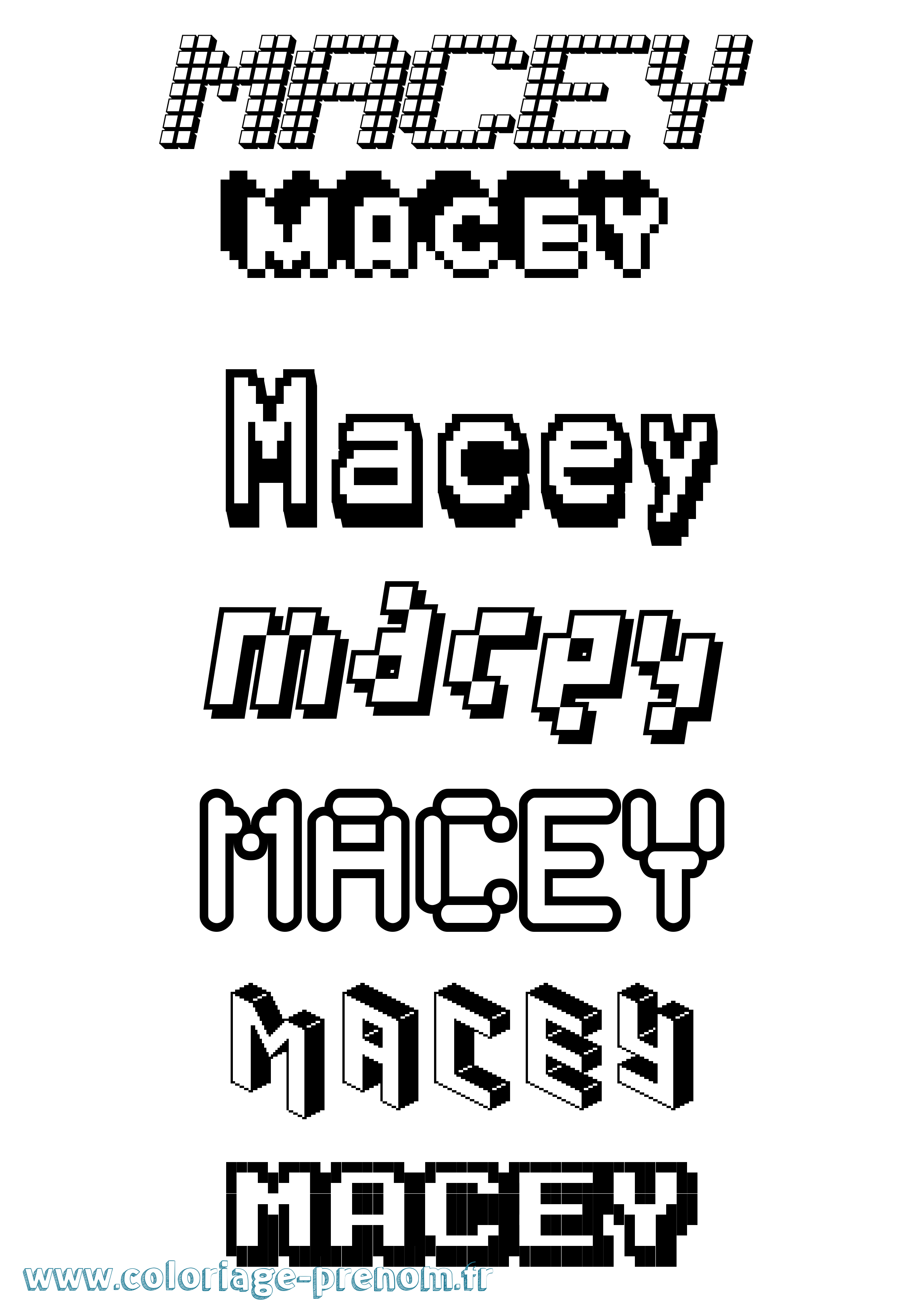 Coloriage prénom Macey Pixel