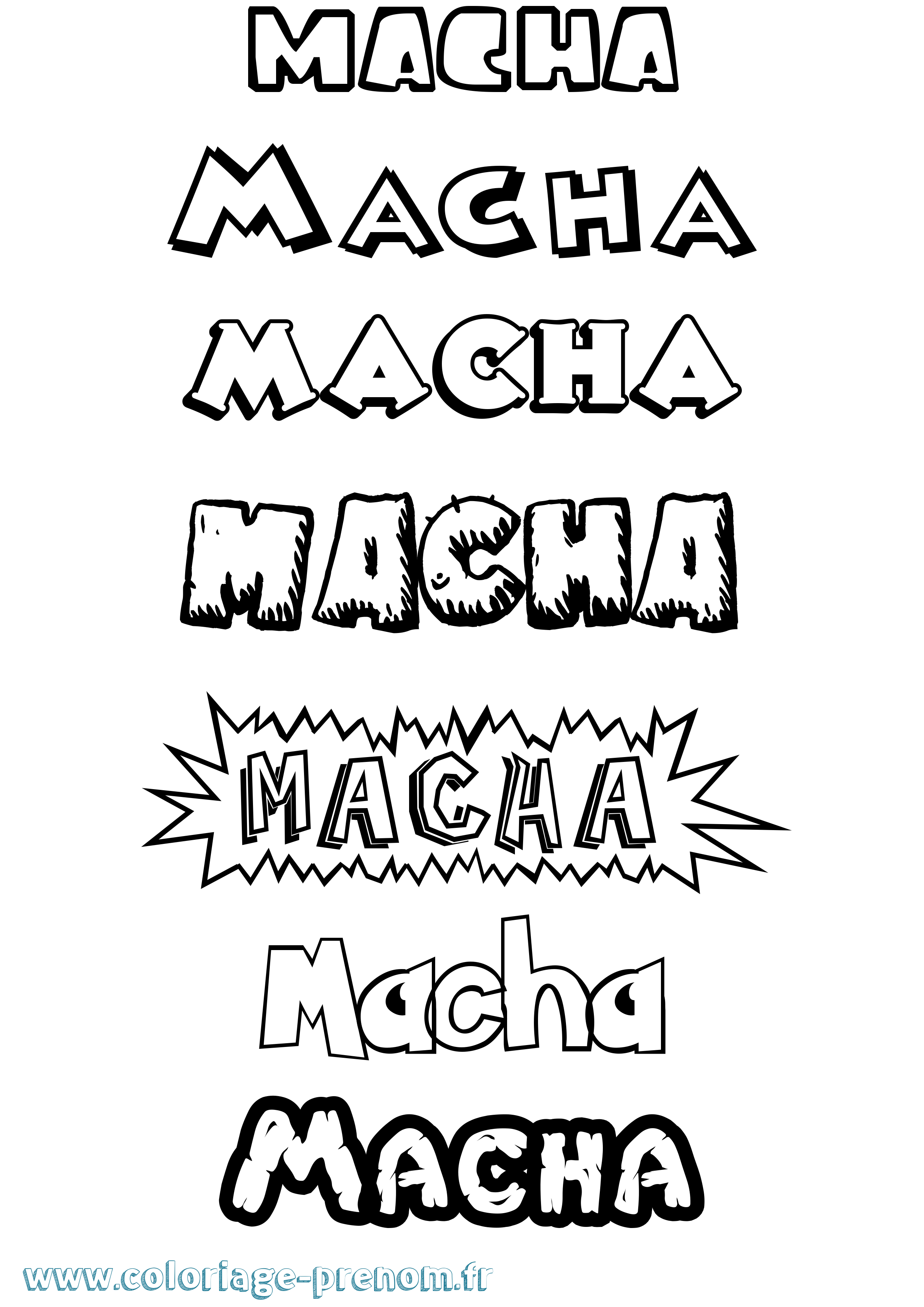 Coloriage Macha Dessin Animé Coloriage prénom Macha Dessin Animé