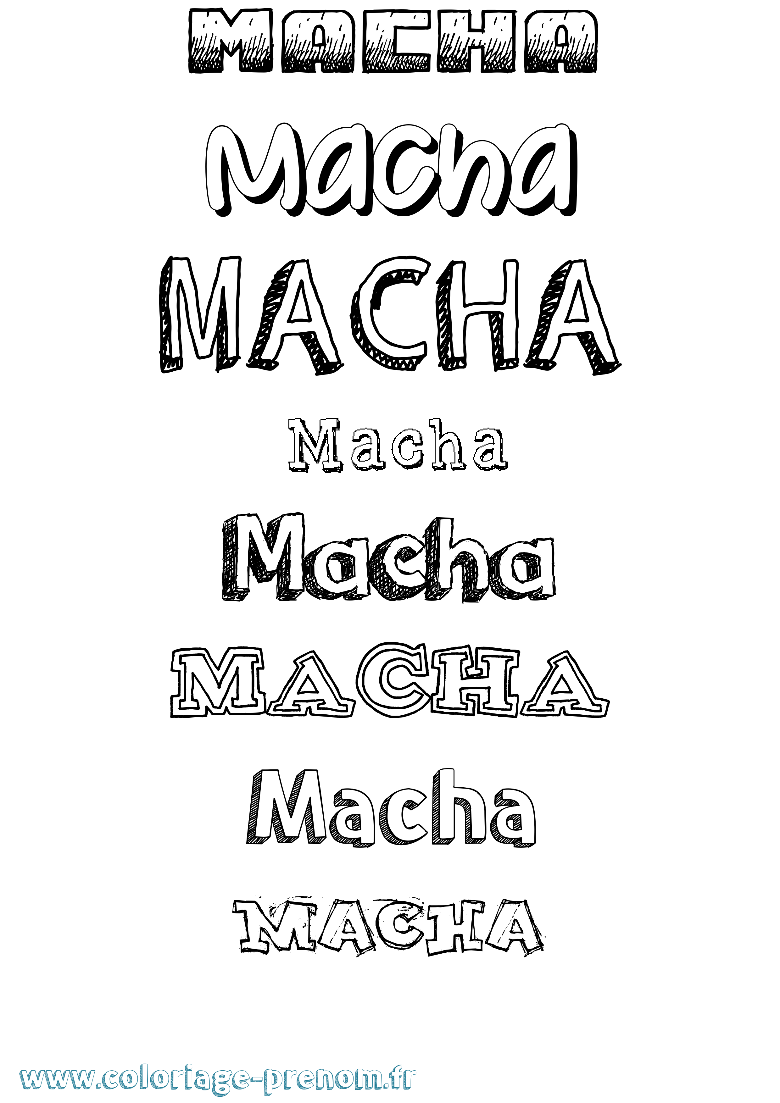 Coloriage prénom Macha Dessiné