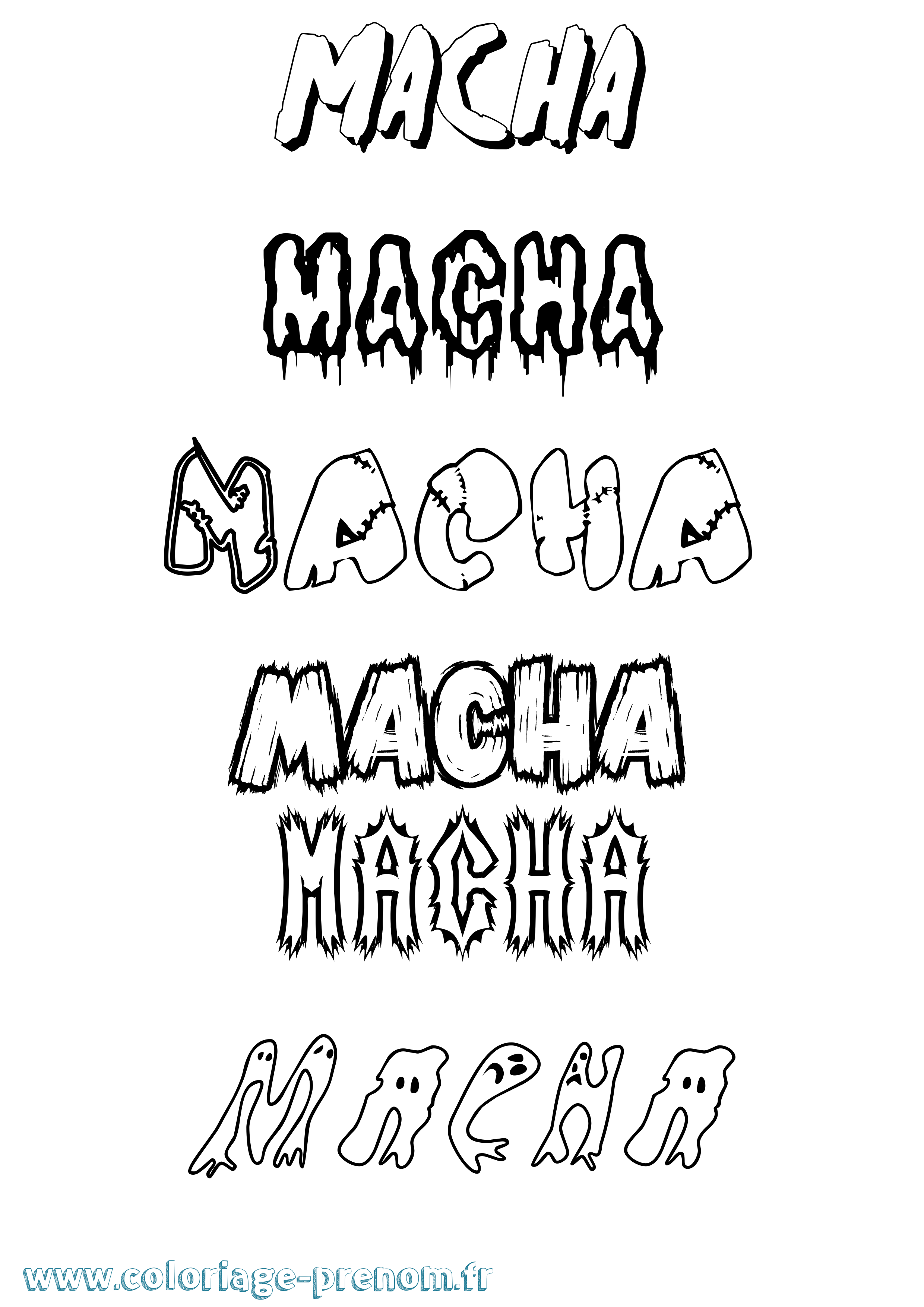 Coloriage Macha Frisson Coloriage prénom Macha Frisson