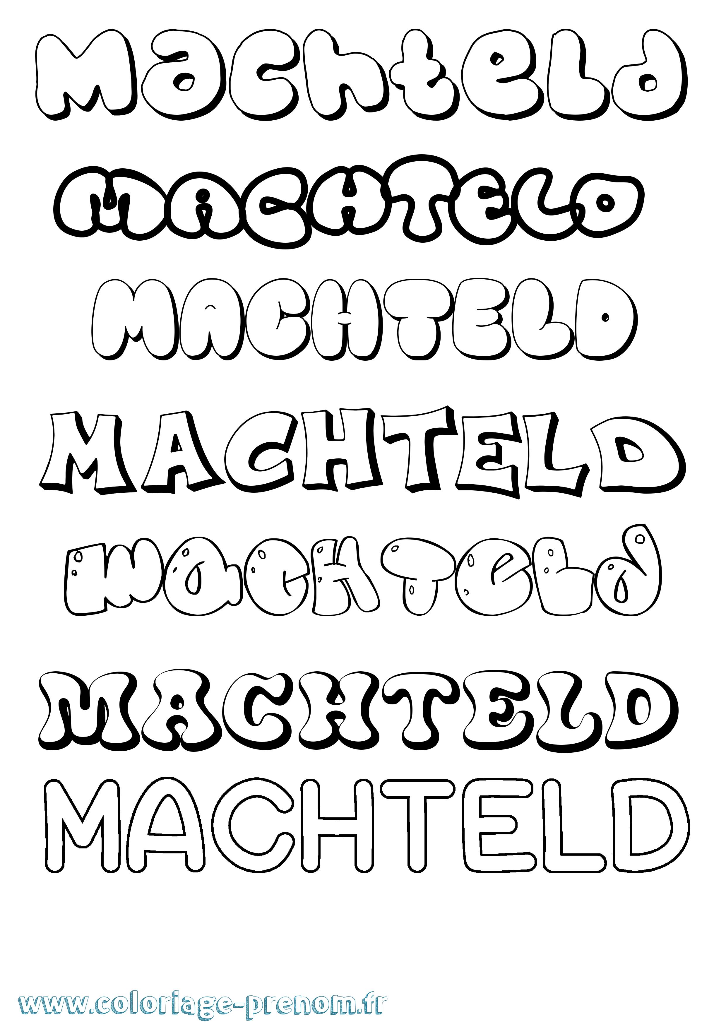 Coloriage Machteld Bubble Coloriage prénom Machteld Bubble