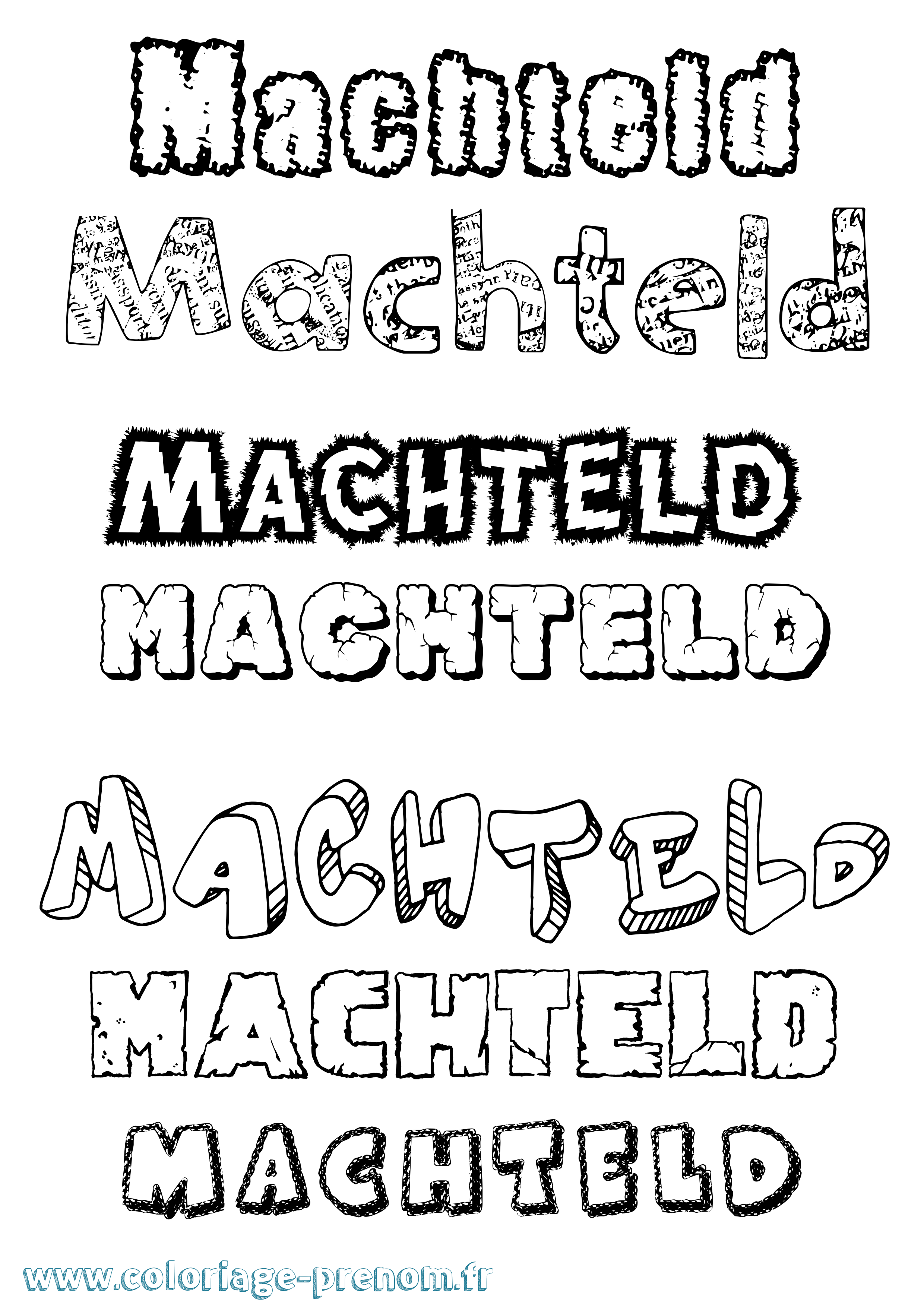 Coloriage Machteld Destructuré Coloriage prénom Machteld Destructuré