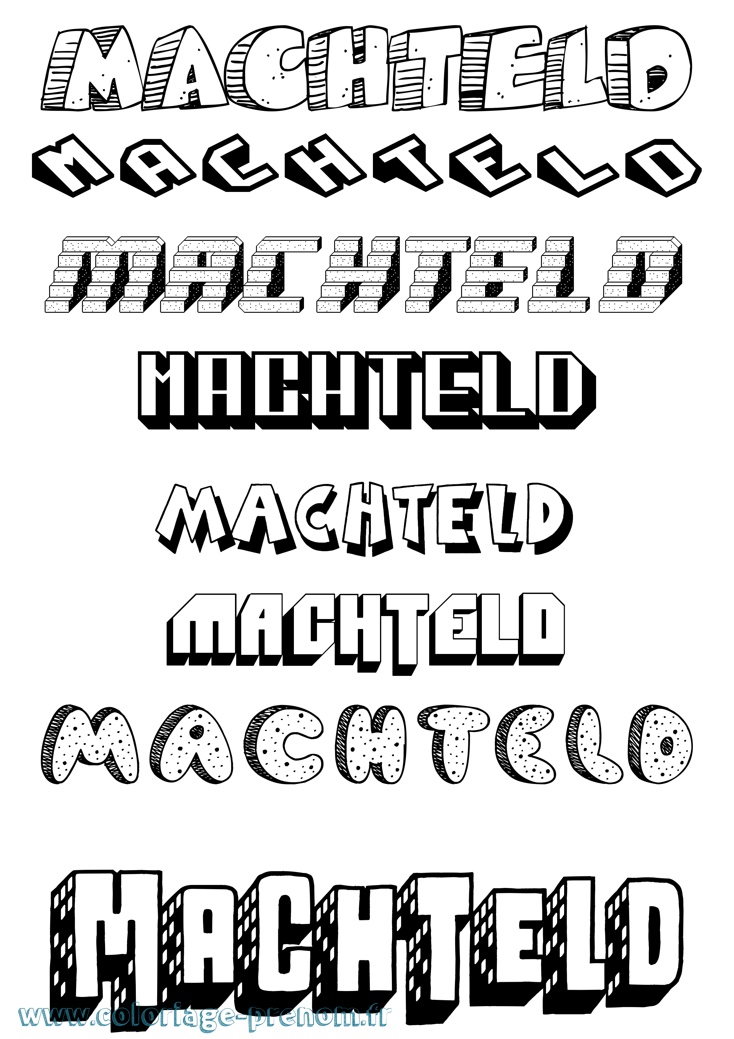 Coloriage Machteld Effet 3D Coloriage prénom Machteld Effet 3D