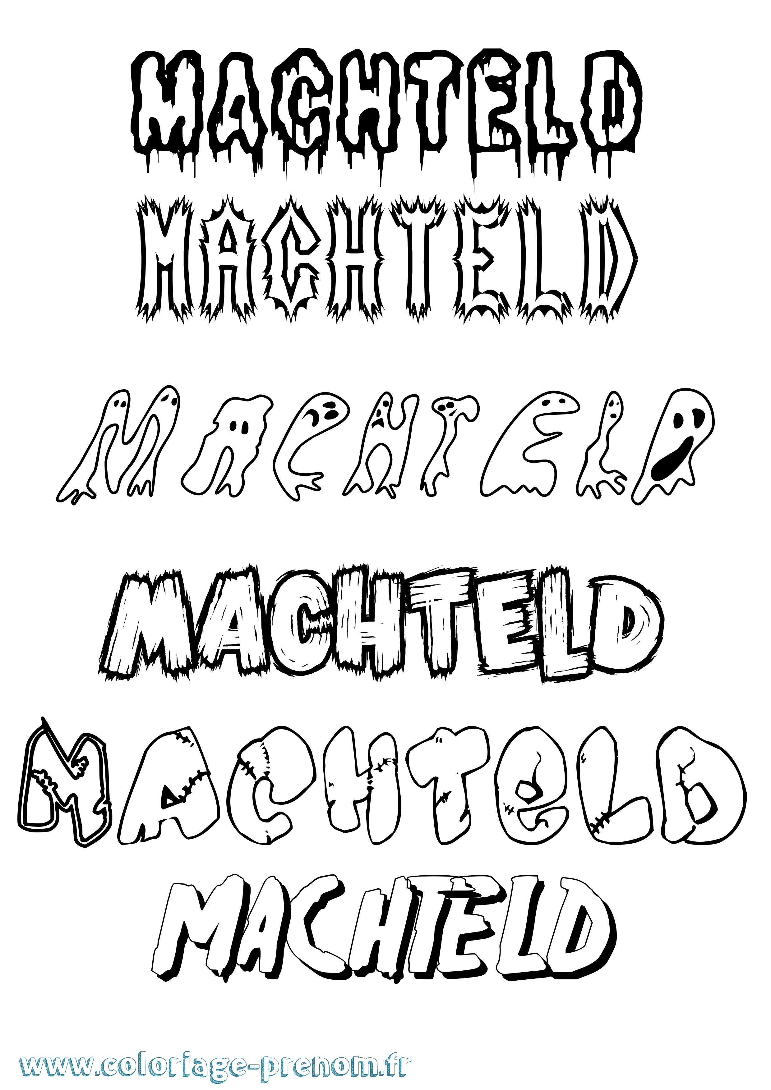Coloriage Machteld Frisson Coloriage prénom Machteld Frisson