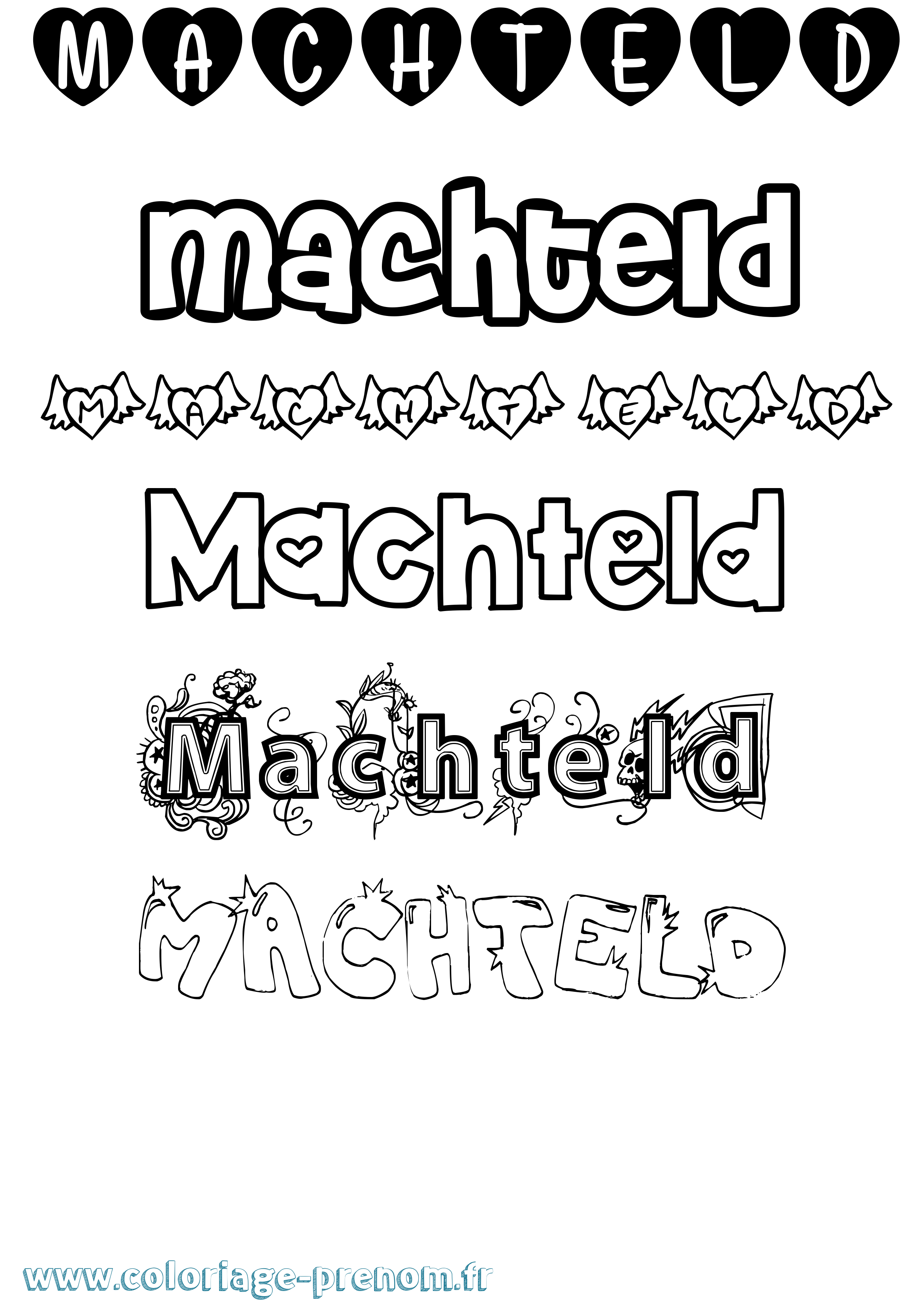Coloriage Machteld Girly Coloriage prénom Machteld Girly