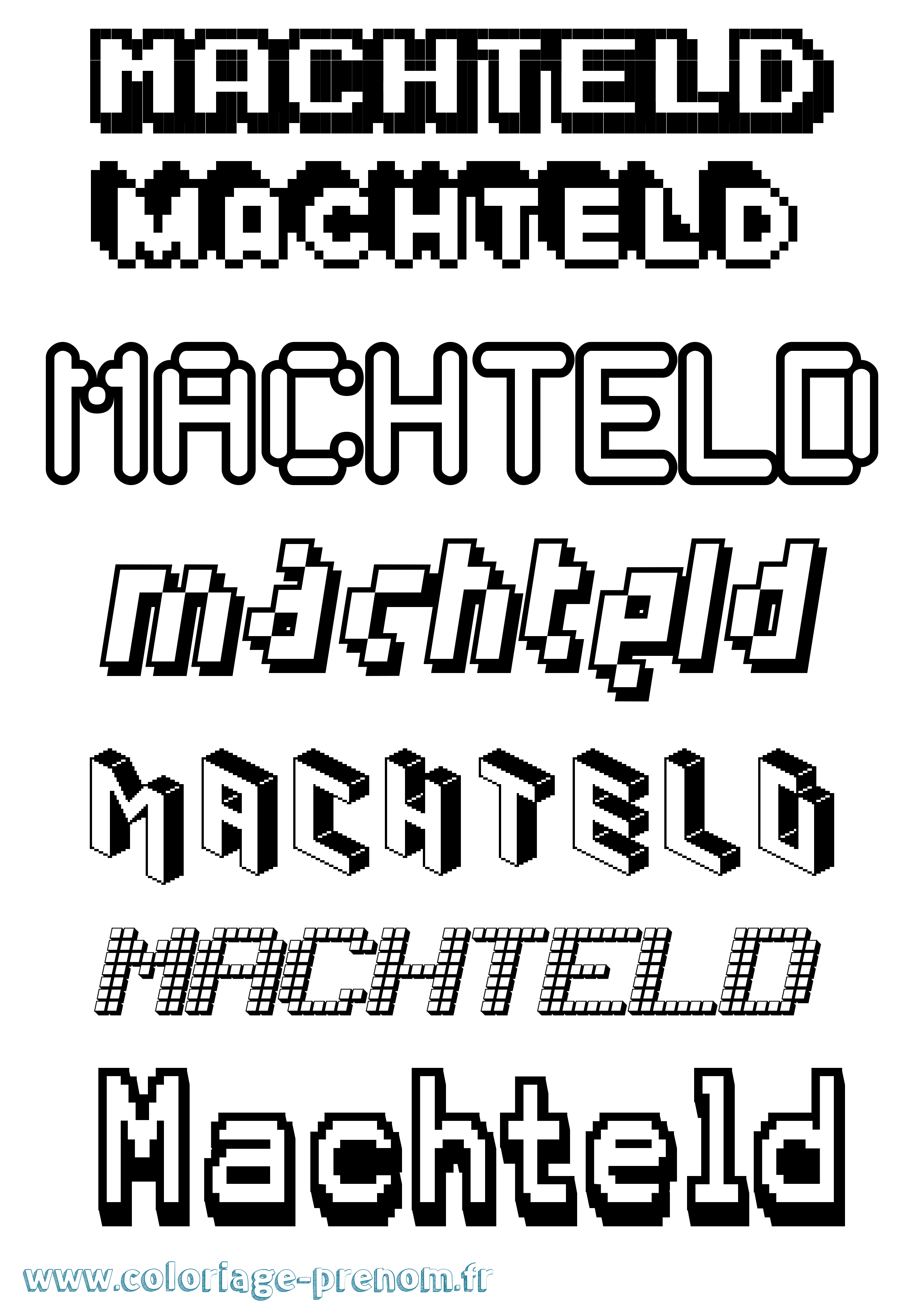 Coloriage prénom Machteld Pixel