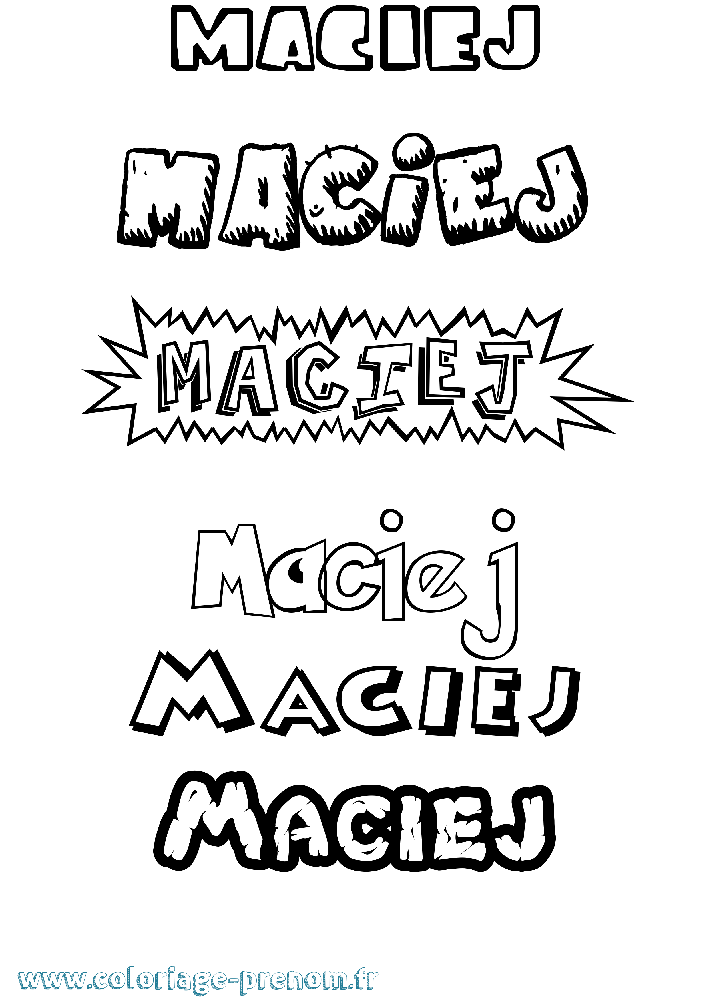 Coloriage Maciej Dessin Animé Coloriage prénom Maciej Dessin Animé