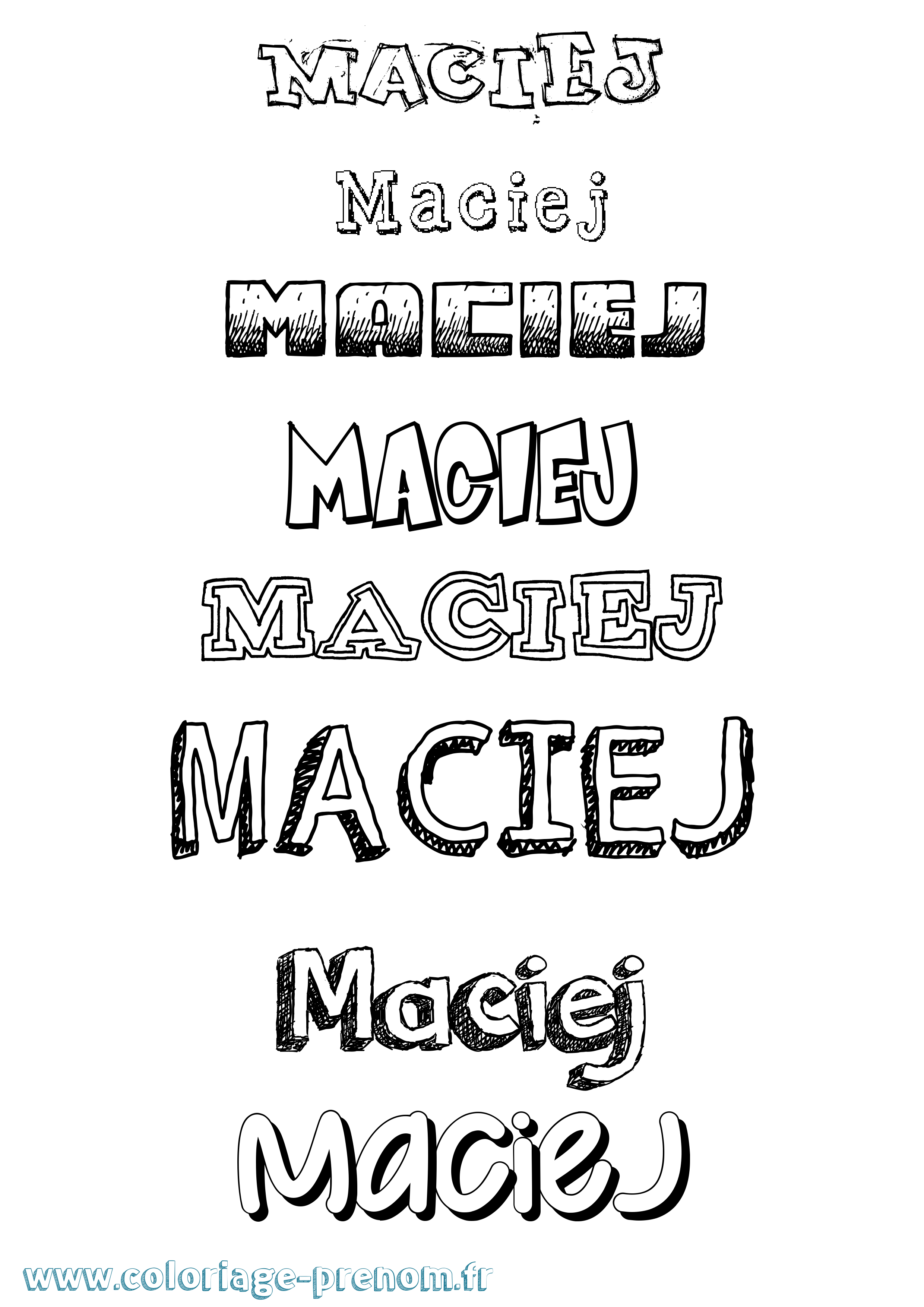 Coloriage Maciej Dessiné Coloriage prénom Maciej Dessiné