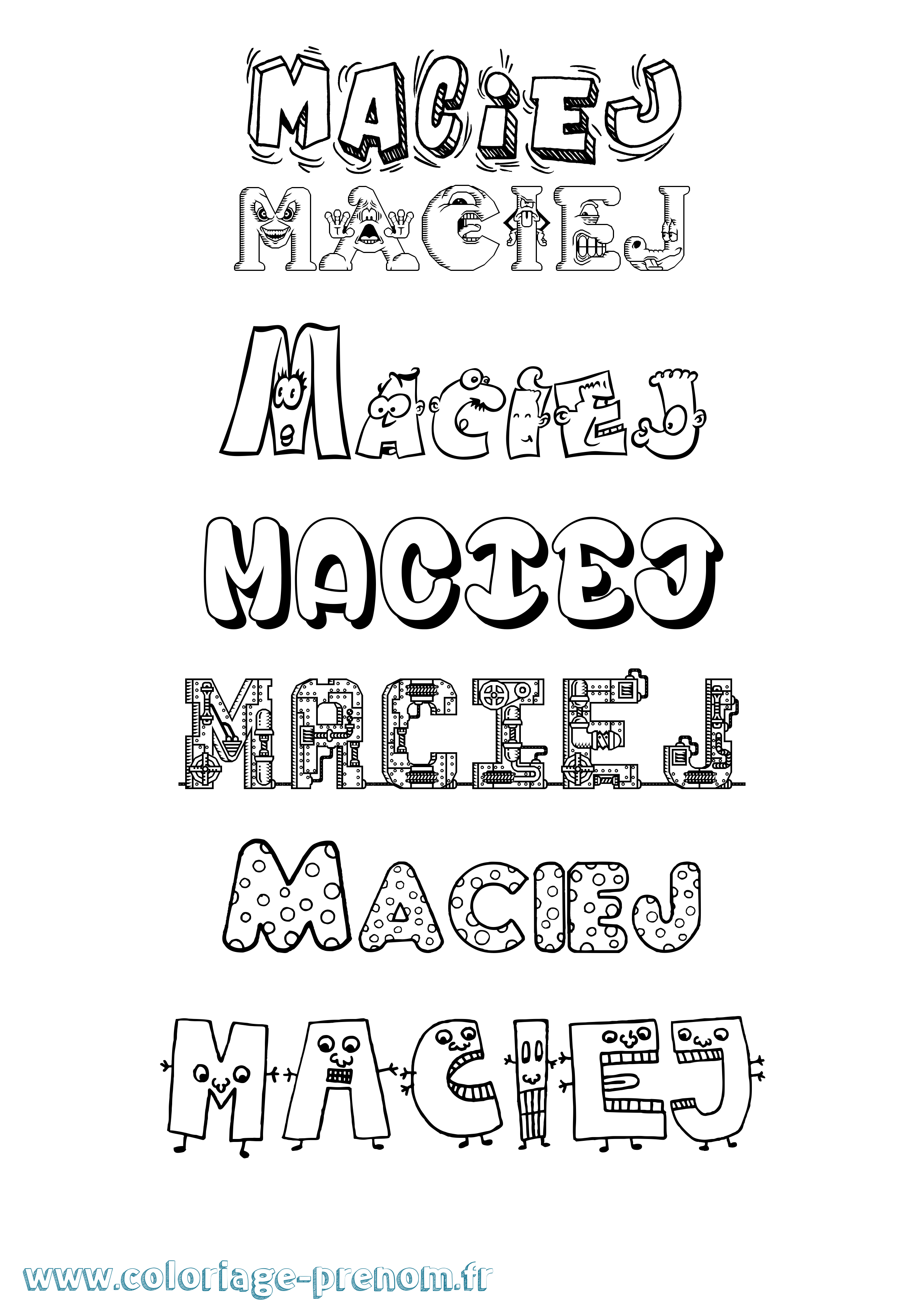 Coloriage Maciej Fun Coloriage prénom Maciej Fun