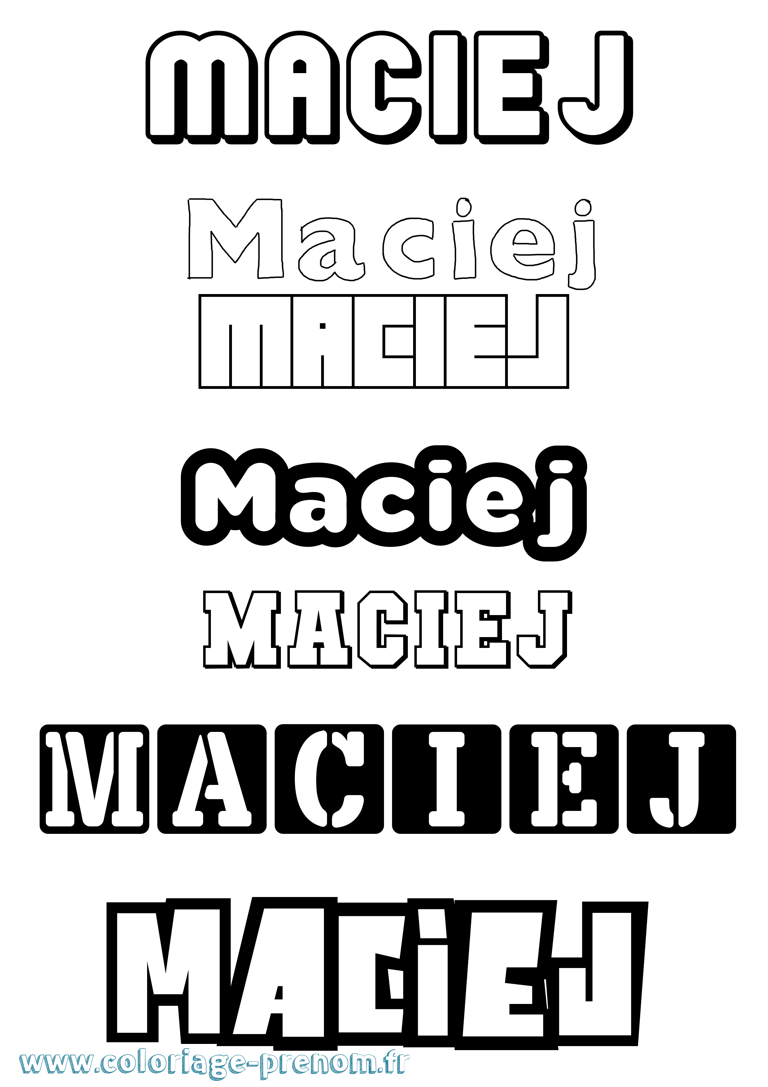 Coloriage Maciej Simple Coloriage prénom Maciej Simple