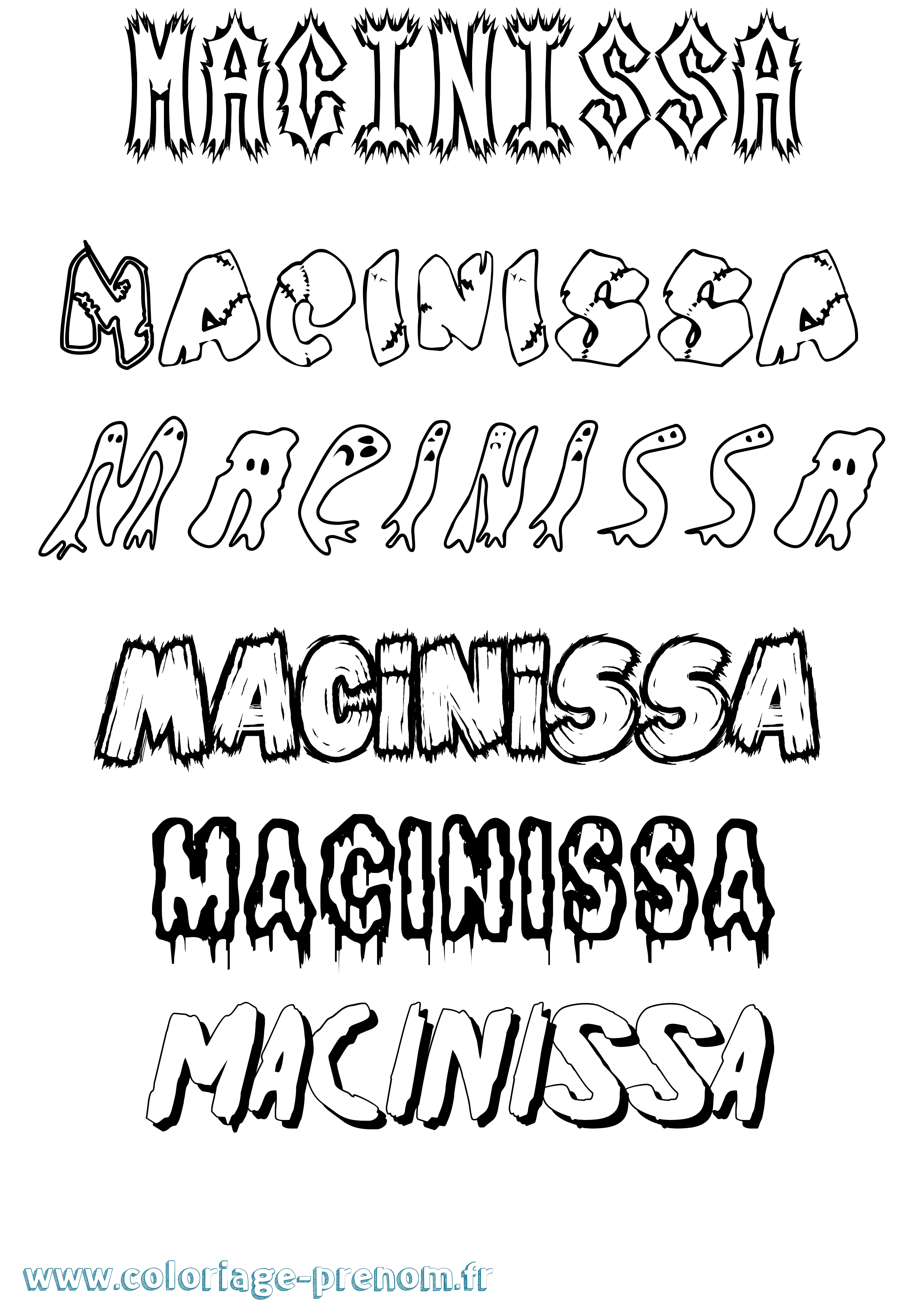 Coloriage prénom Macinissa Frisson