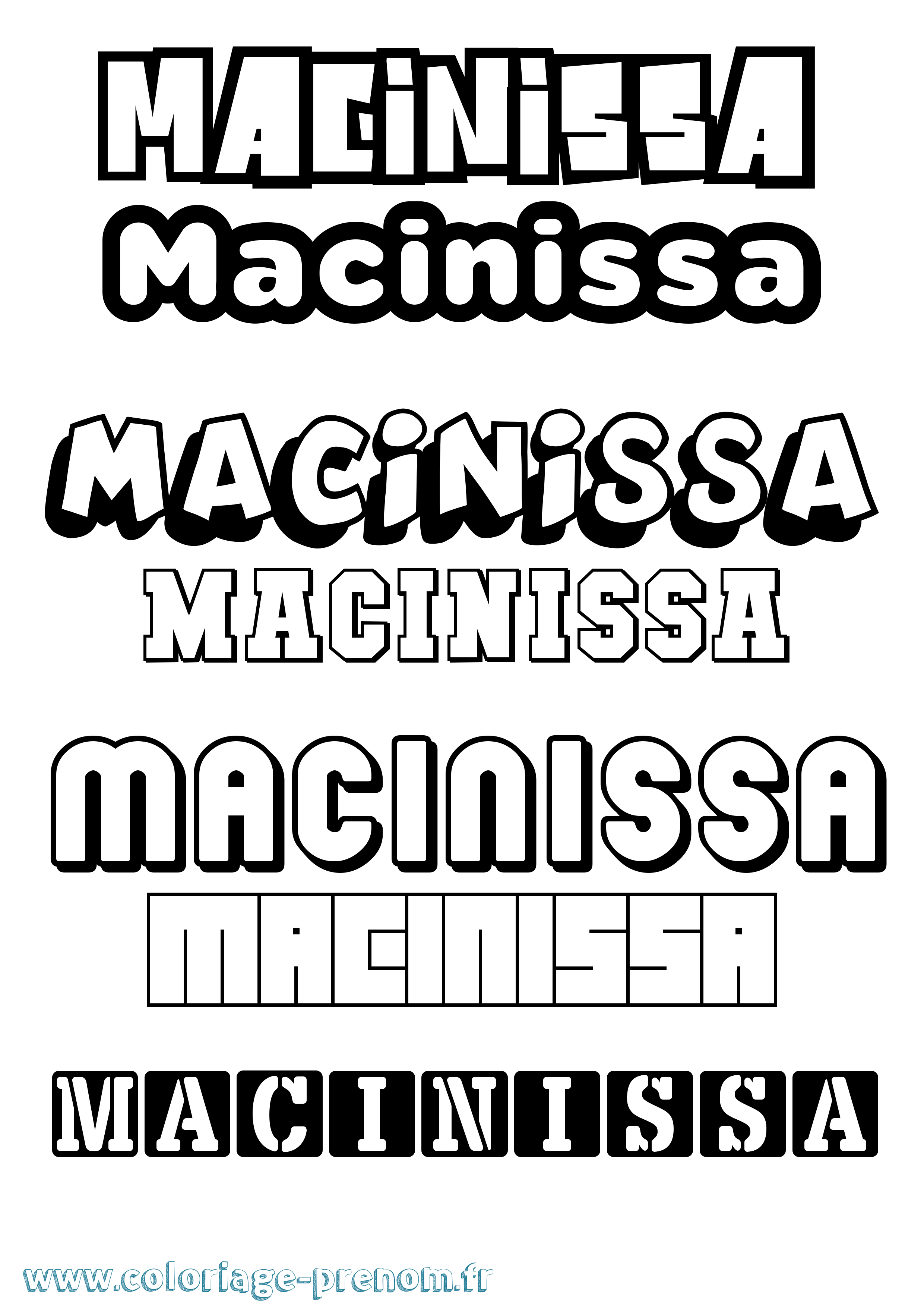 Coloriage prénom Macinissa Simple
