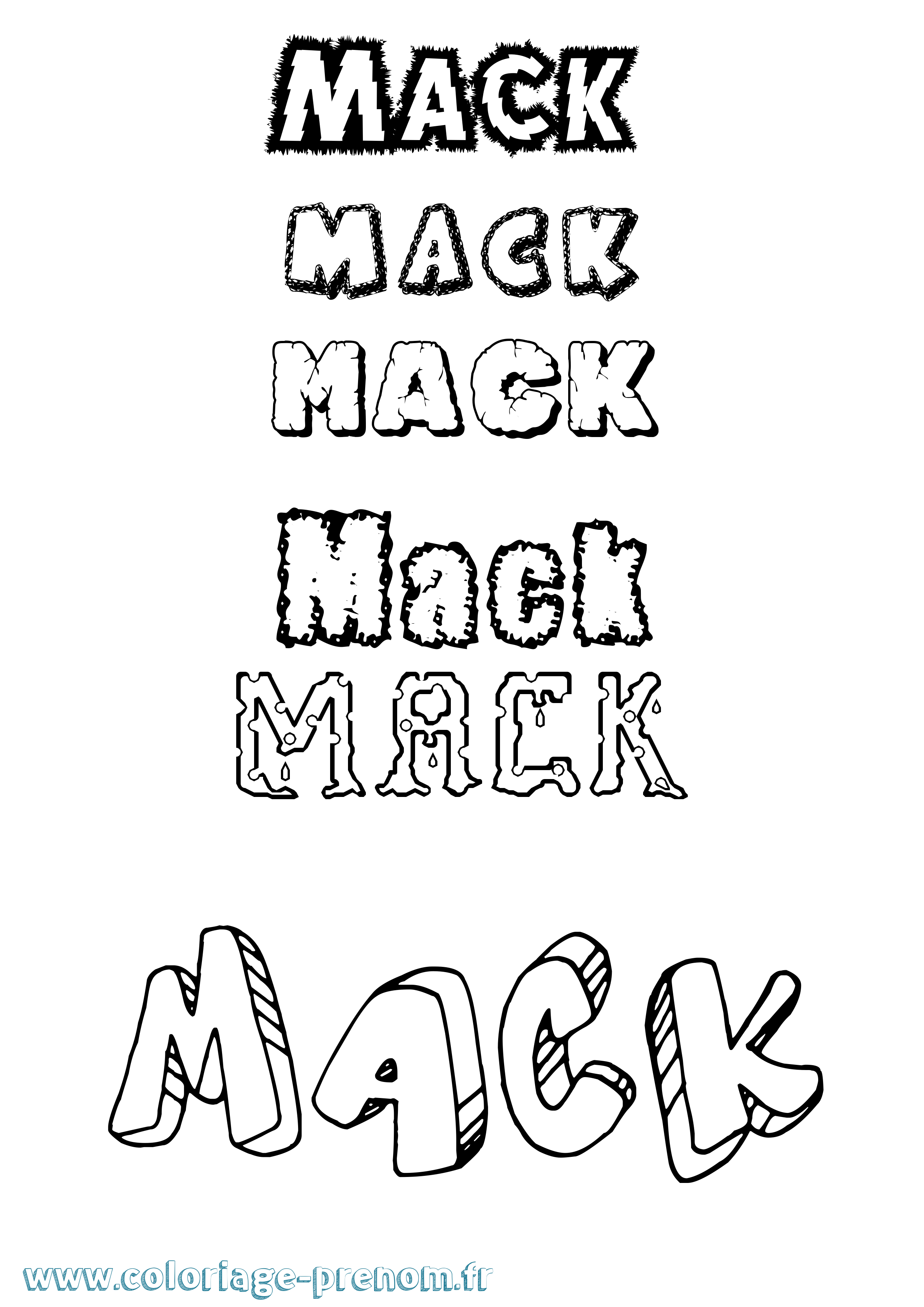 Coloriage prénom Mack Destructuré