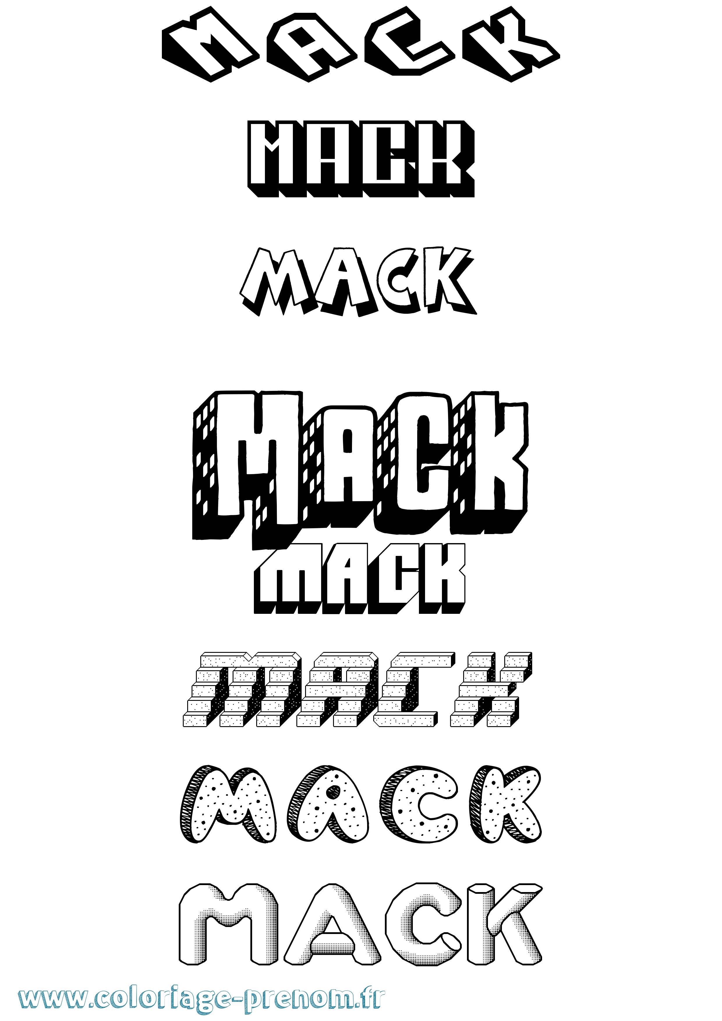Coloriage prénom Mack Effet 3D