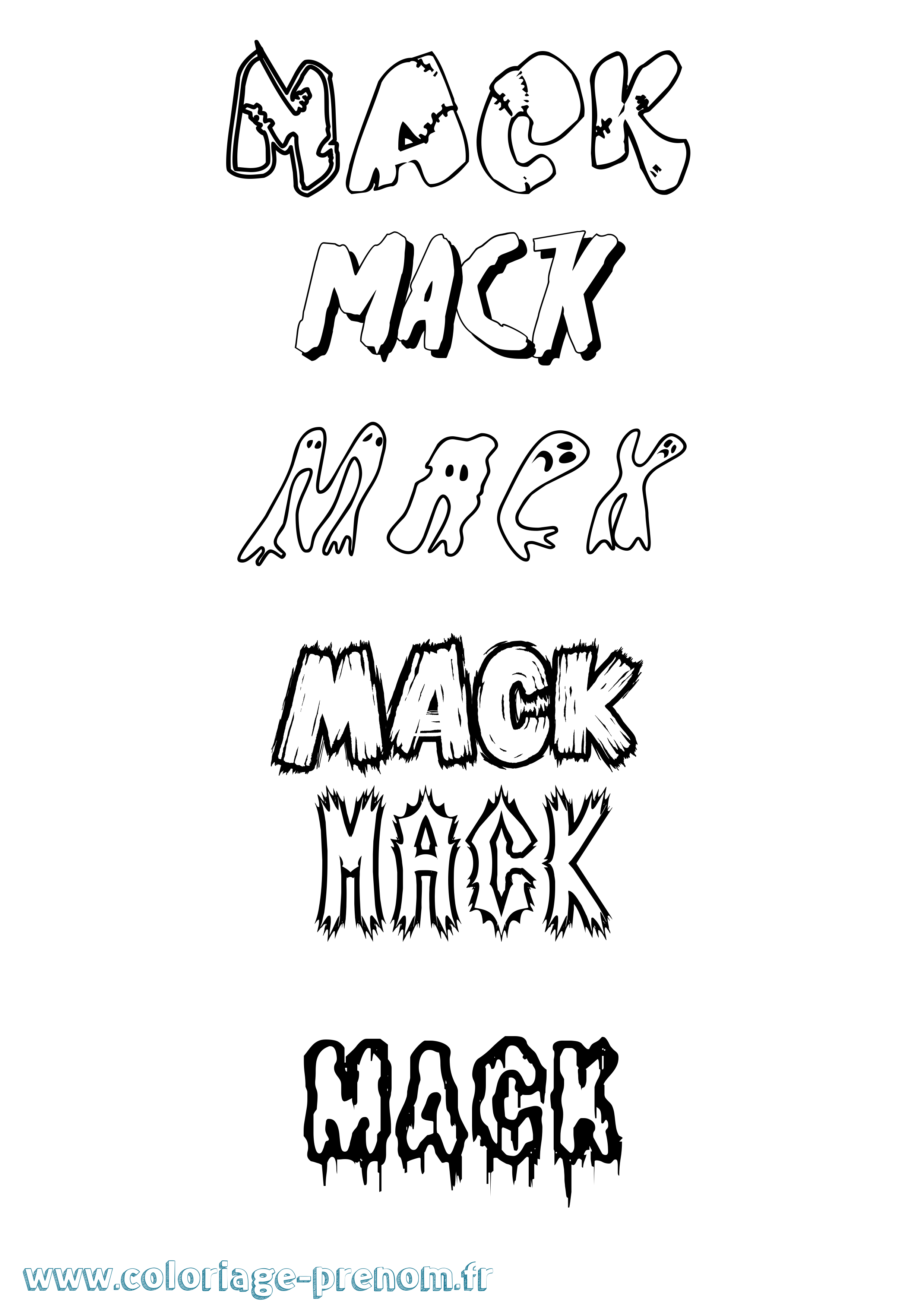 Coloriage prénom Mack Frisson