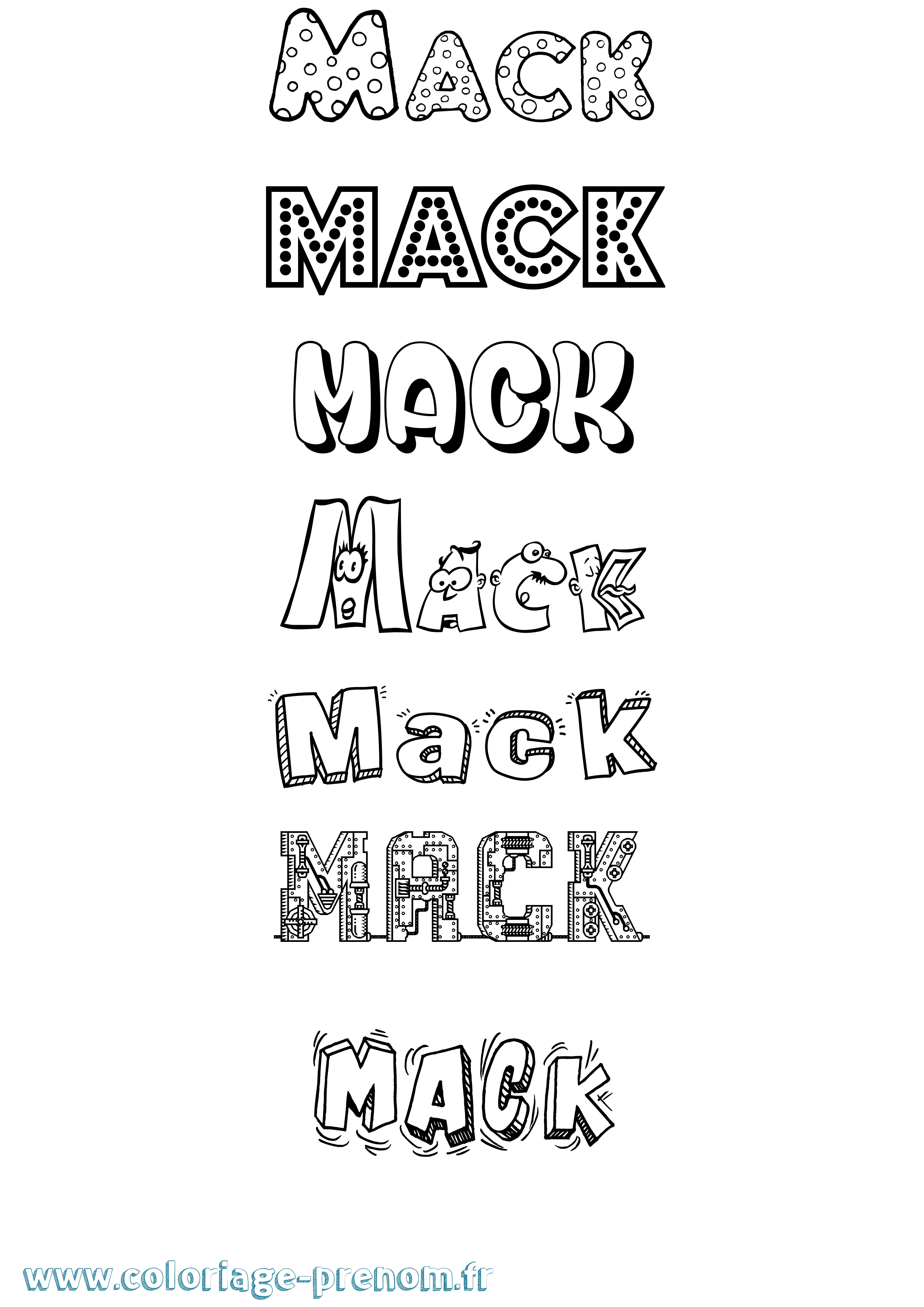 Coloriage prénom Mack Fun
