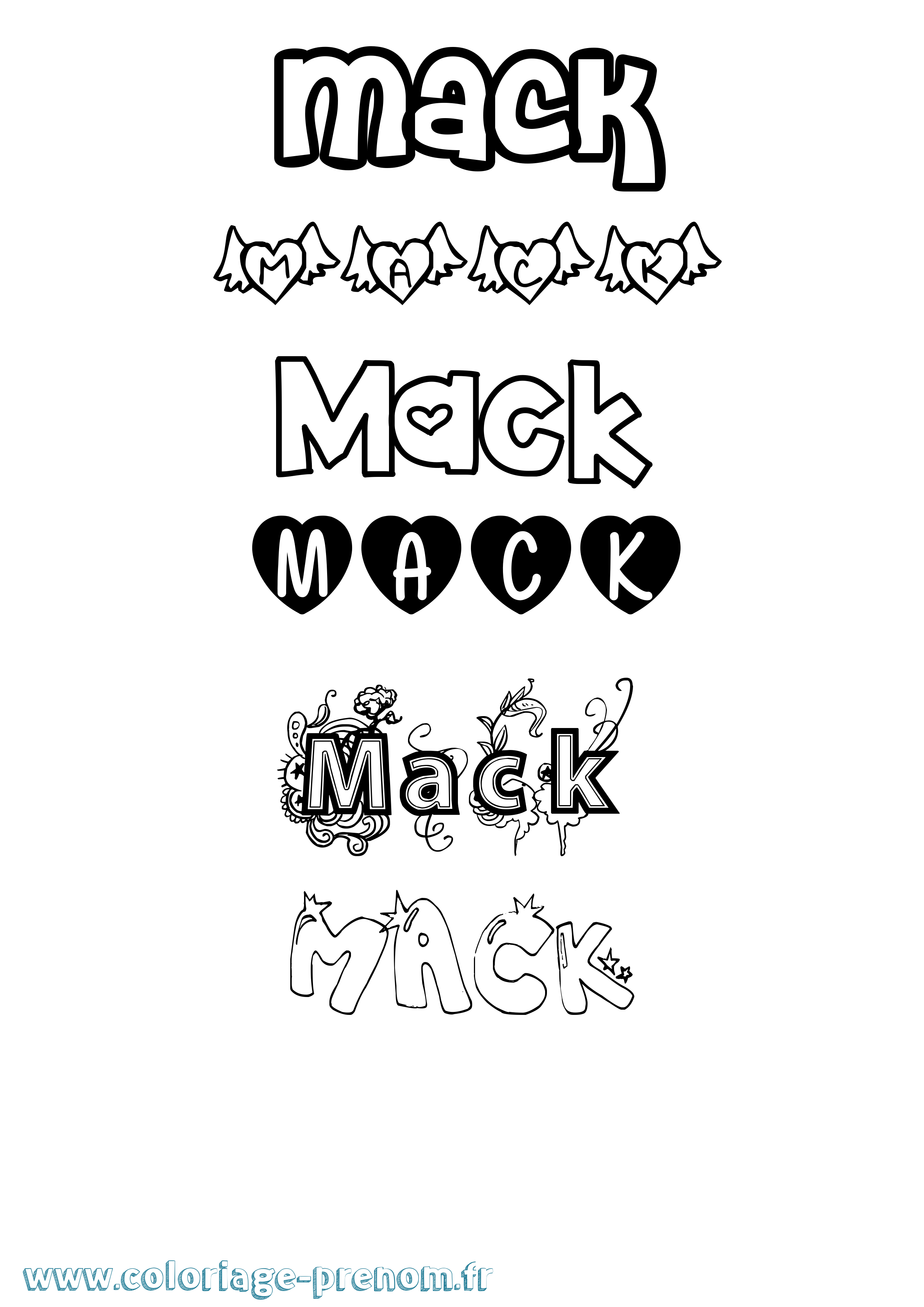 Coloriage prénom Mack Girly