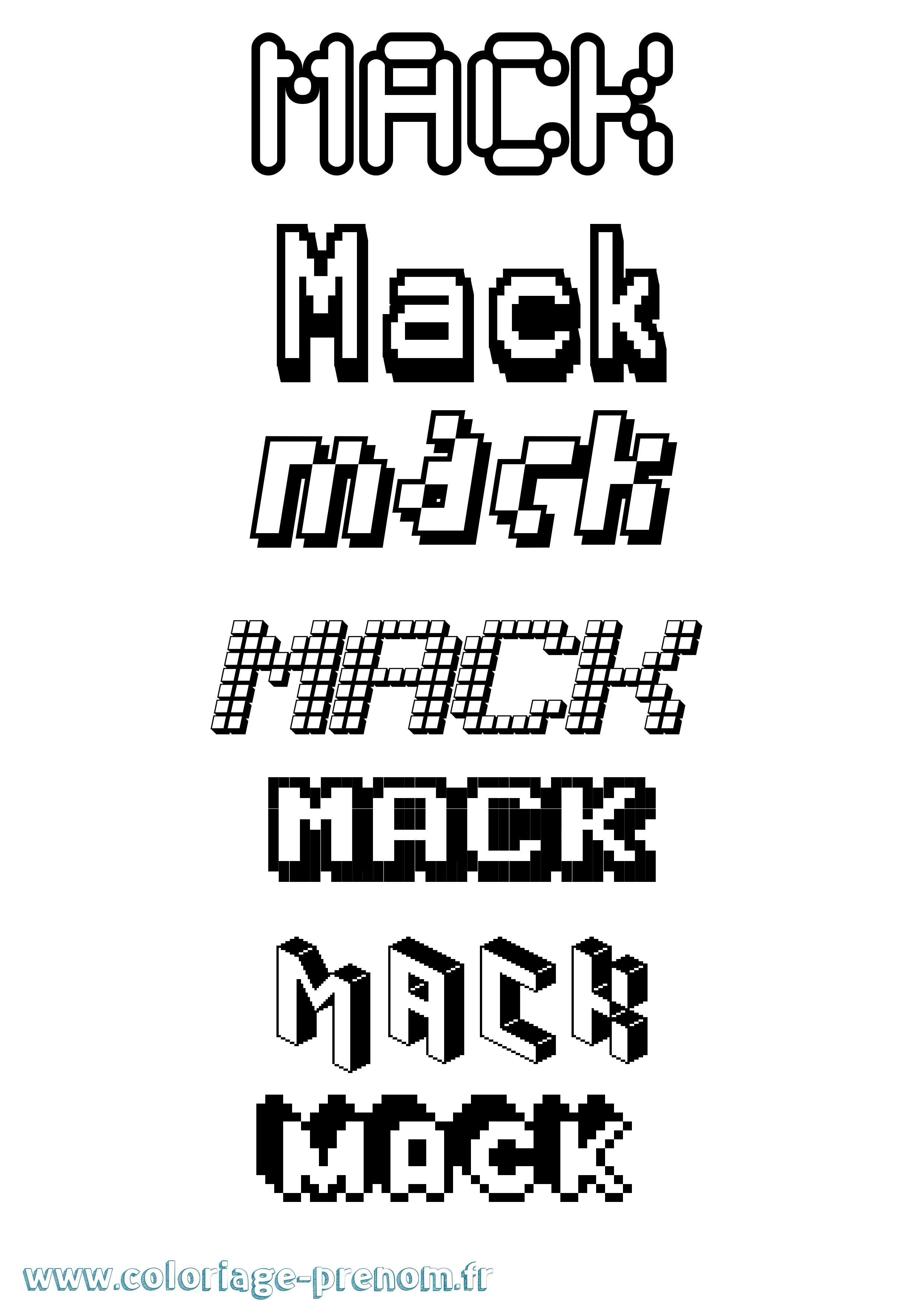 Coloriage prénom Mack Pixel
