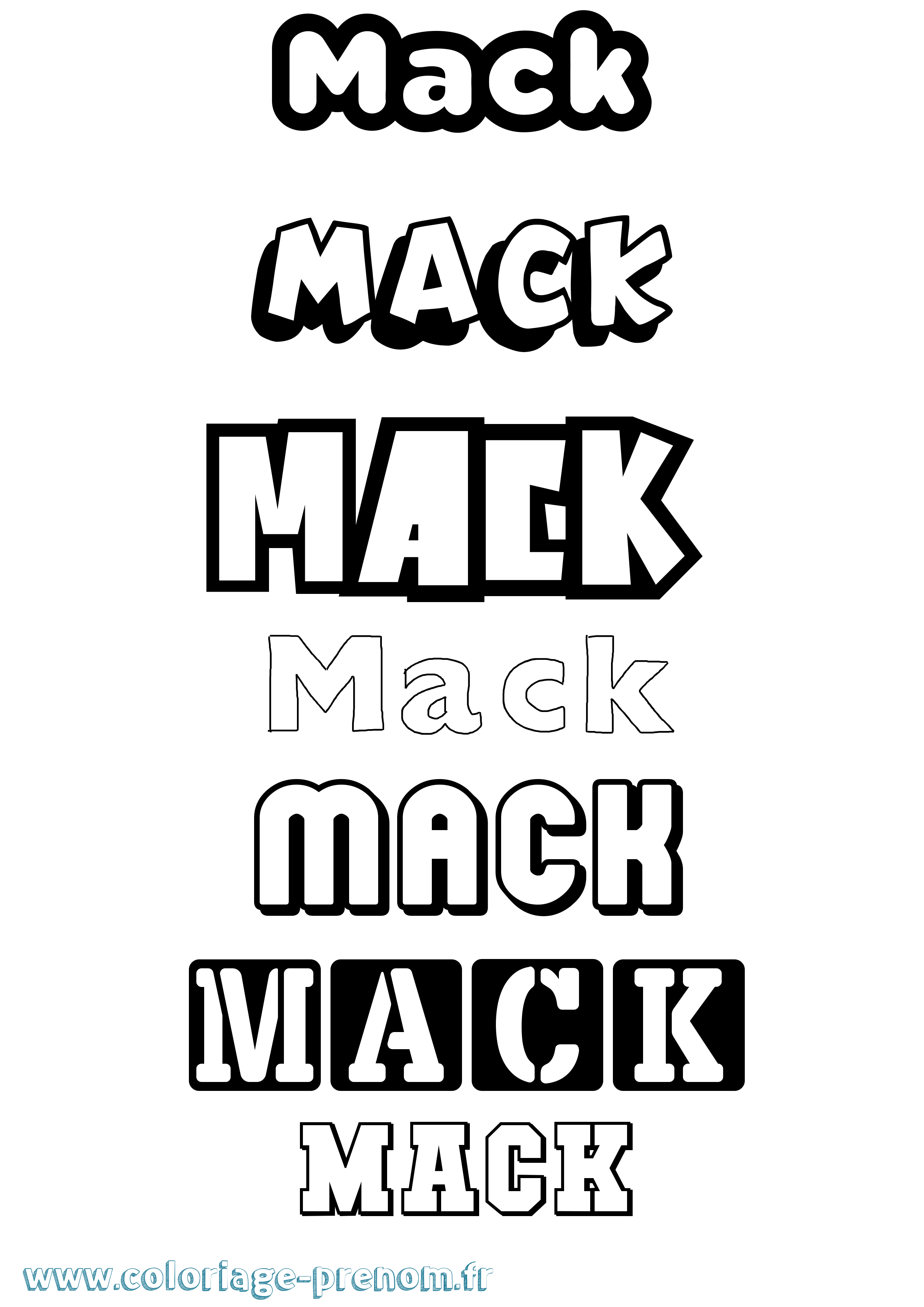 Coloriage prénom Mack Simple