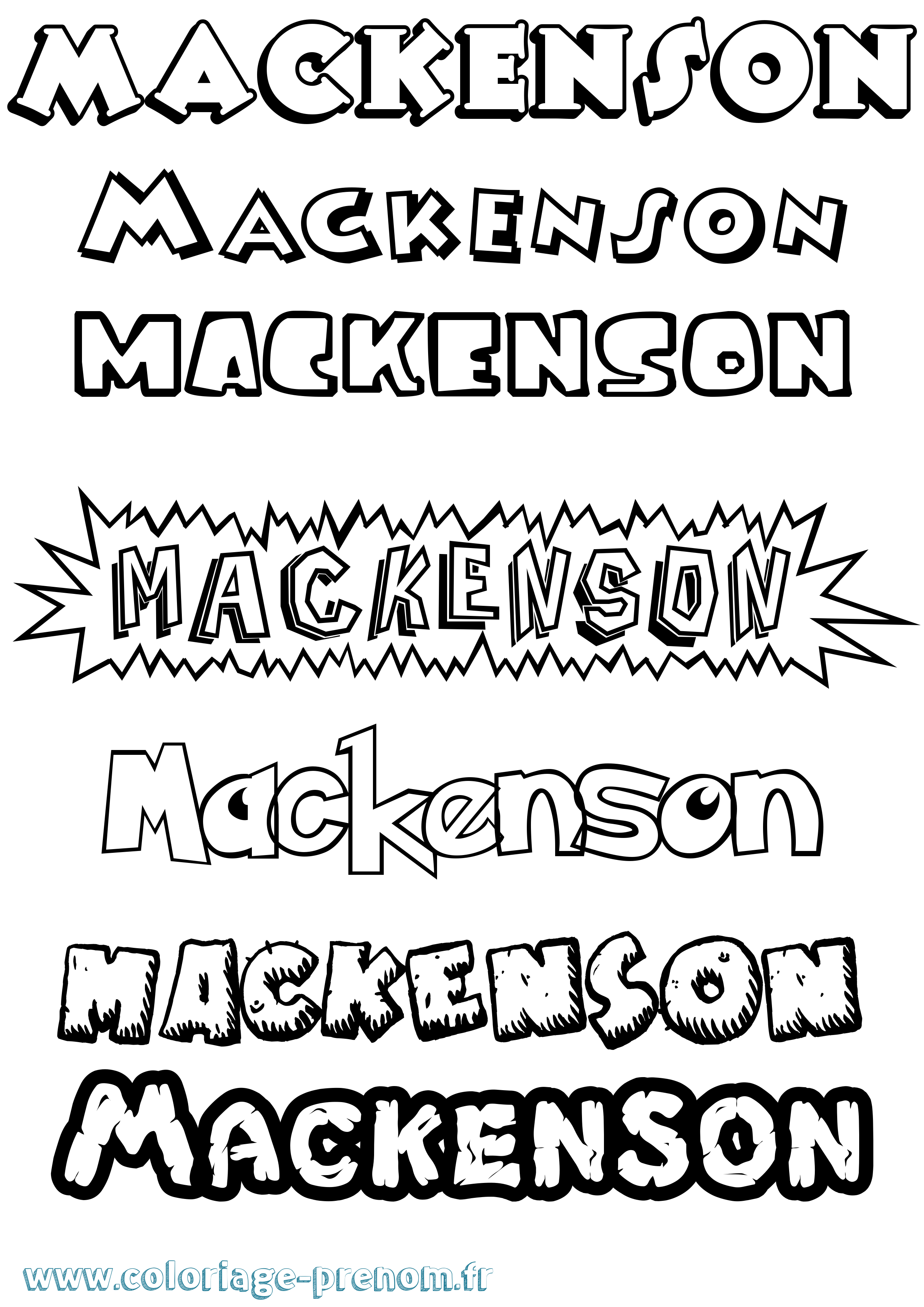 Coloriage prénom Mackenson Dessin Animé