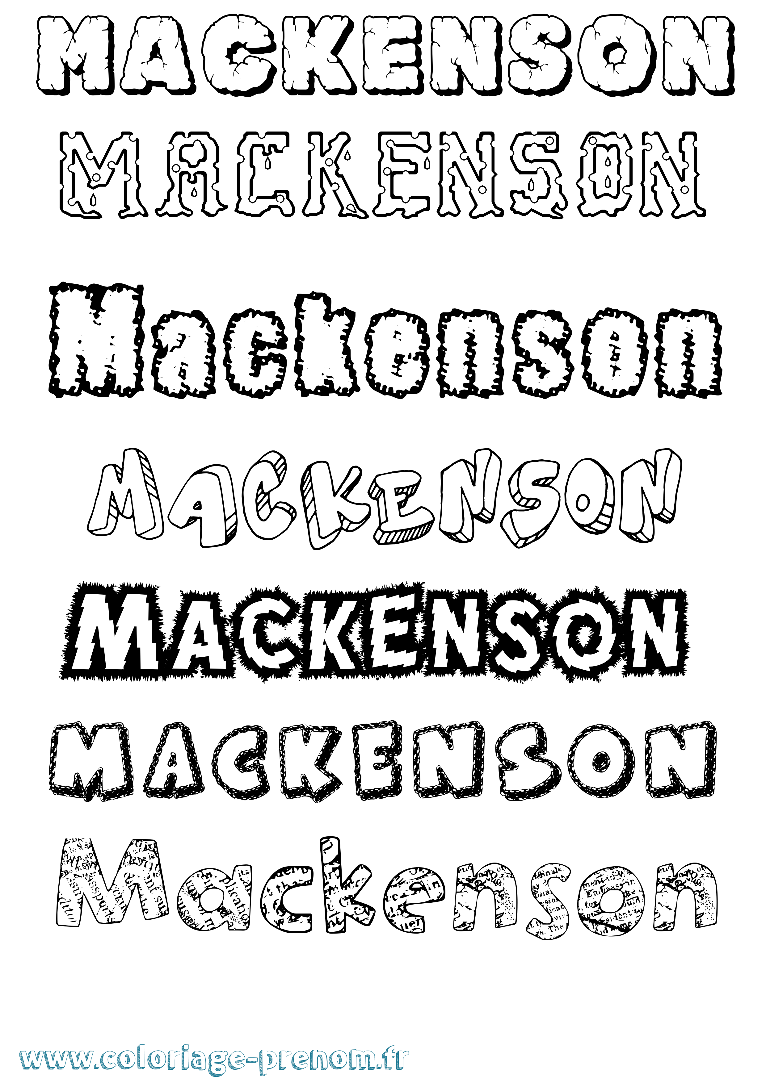 Coloriage prénom Mackenson Destructuré