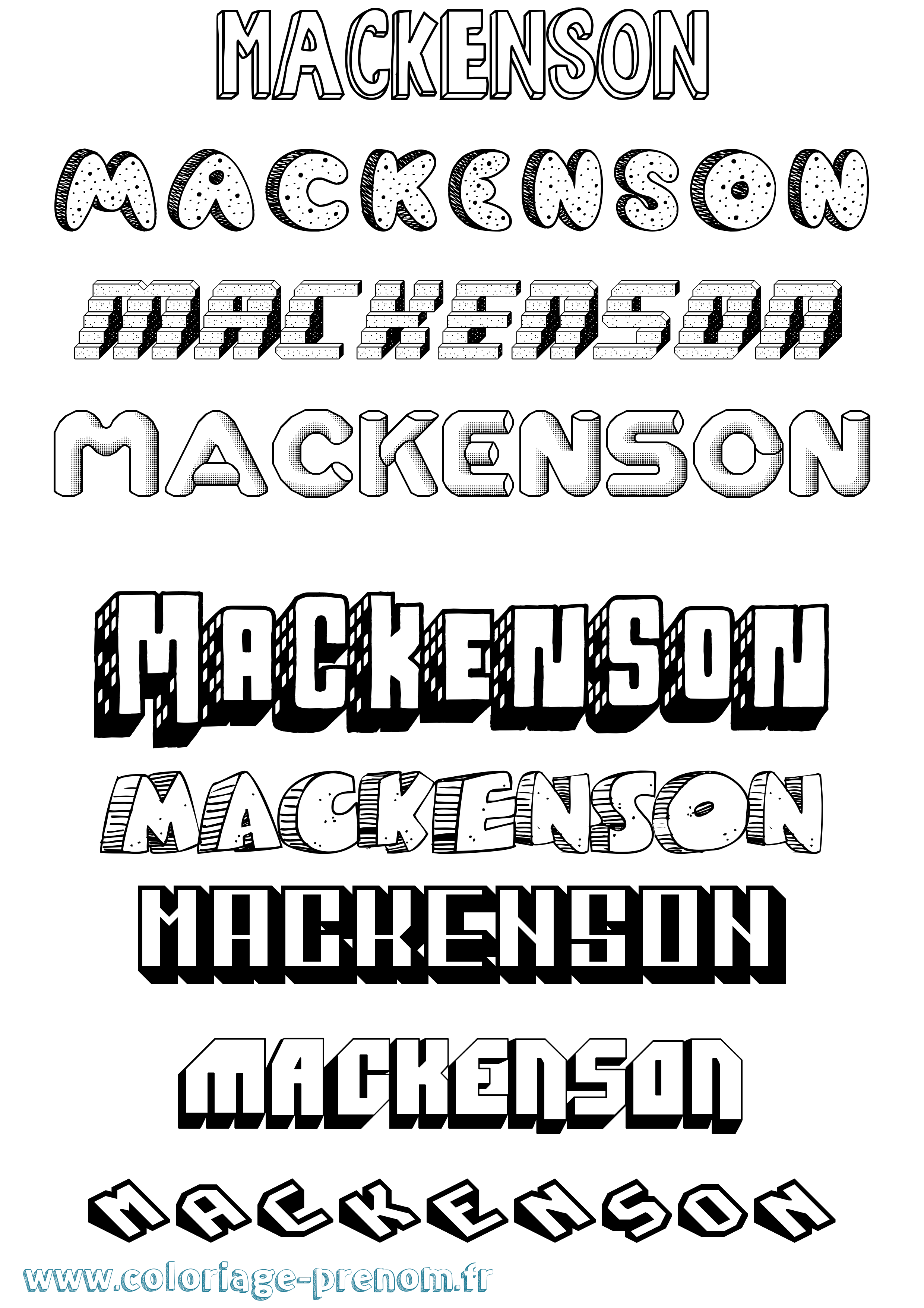 Coloriage prénom Mackenson Effet 3D